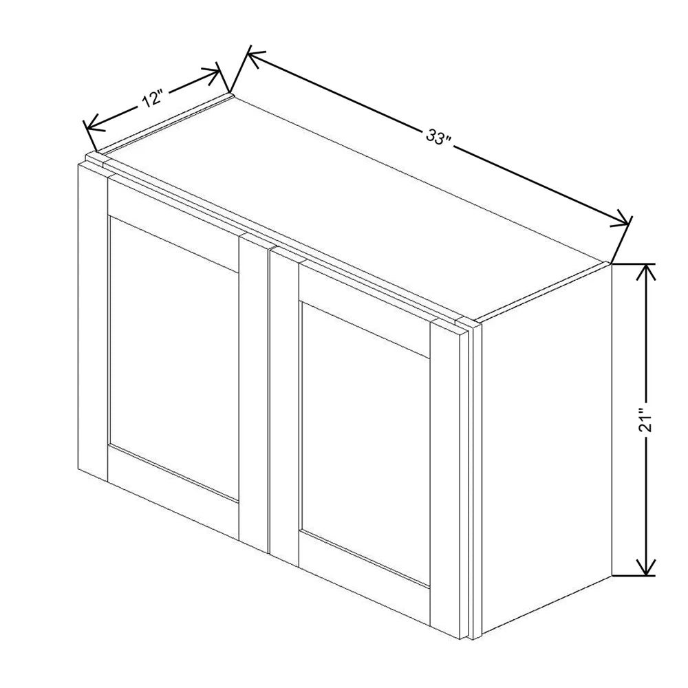 Fabuwood Allure Galaxy Dove 33" W X 21" H X 12" D Double Door Wall Cabinet