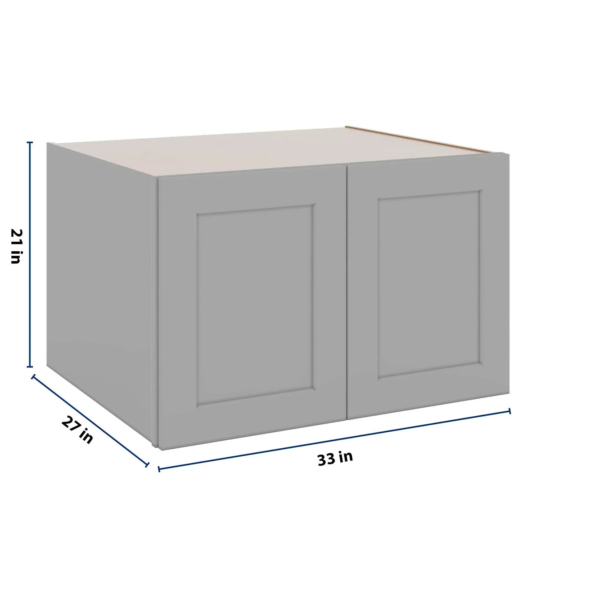 J&K Castle Grey S5 Refrigerator Wall Cabinet - 33" W x 21" H x 27" D