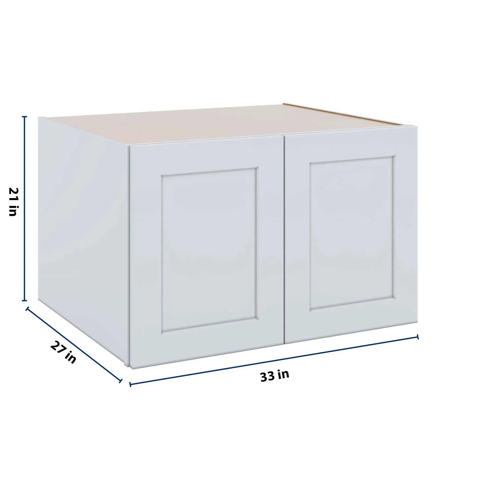 J&K White Shaker S8 Refrigerator Wall Cabinet - 33" W x 21" H x 27" D