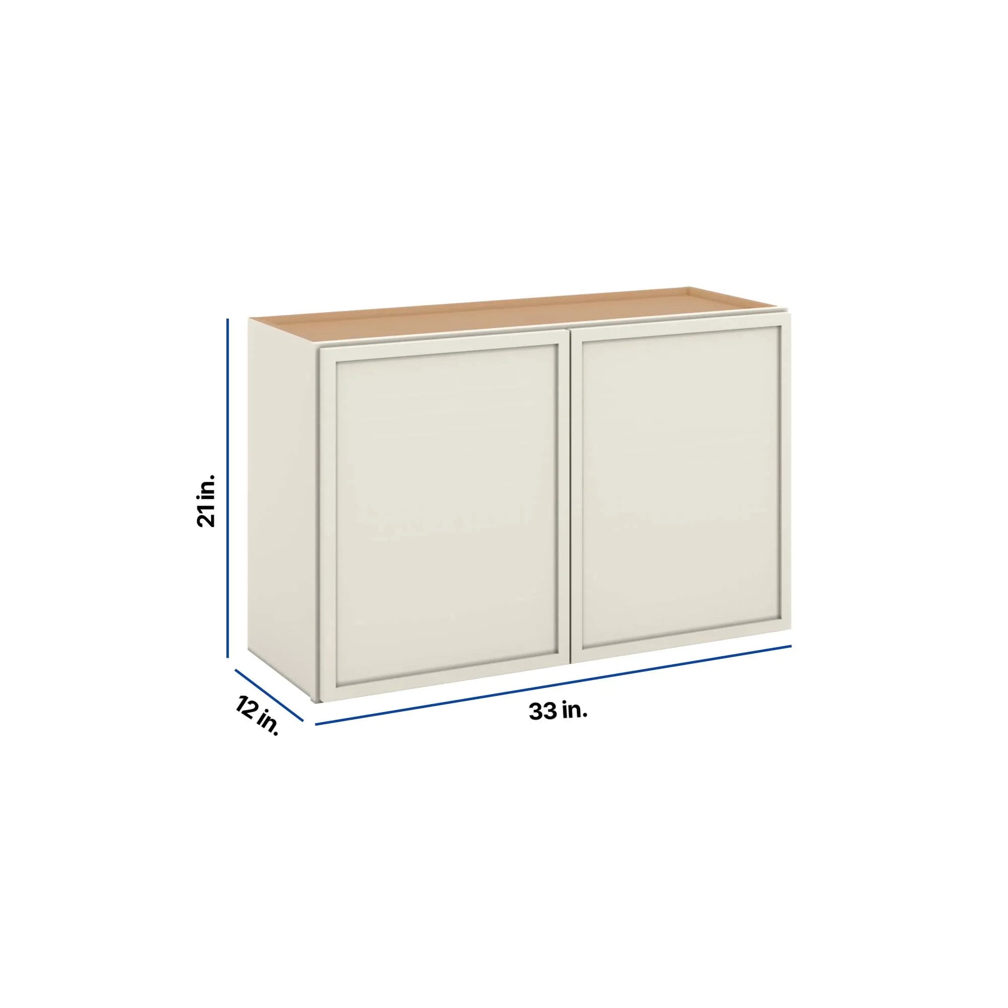 Modernform Cabinet Slim Dove White 33" W X 21" H X 12" D Double Door Wall Cabinet