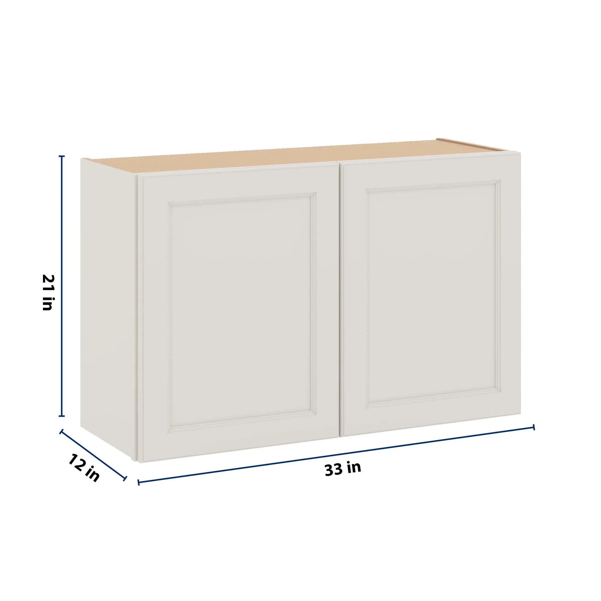 J&K Dove E1 Double Door Wall Cabinet - 33" W x 21" H