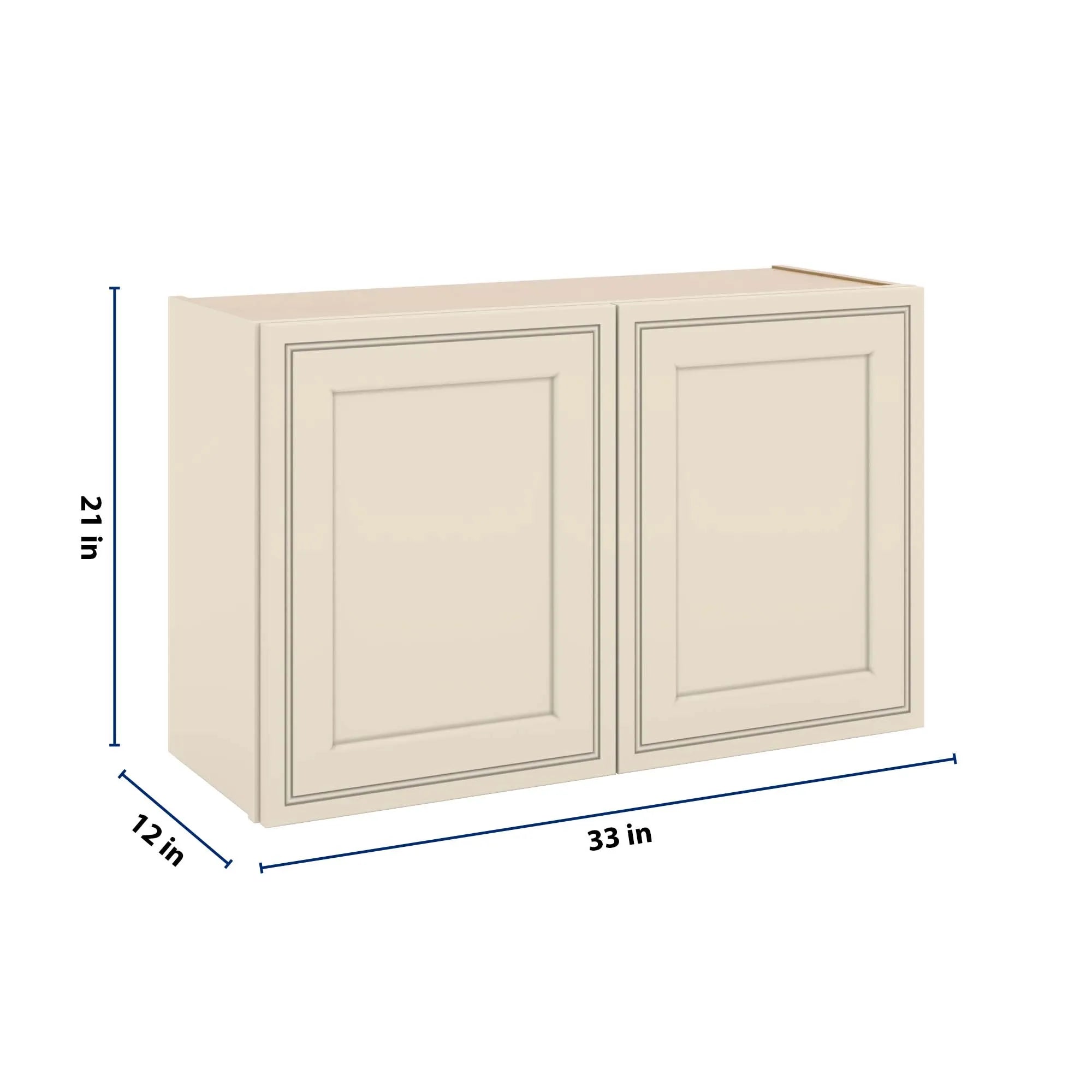 J&K Pearl Glazed H9 Double Door Wall Cabinet - 33" W x 21" H