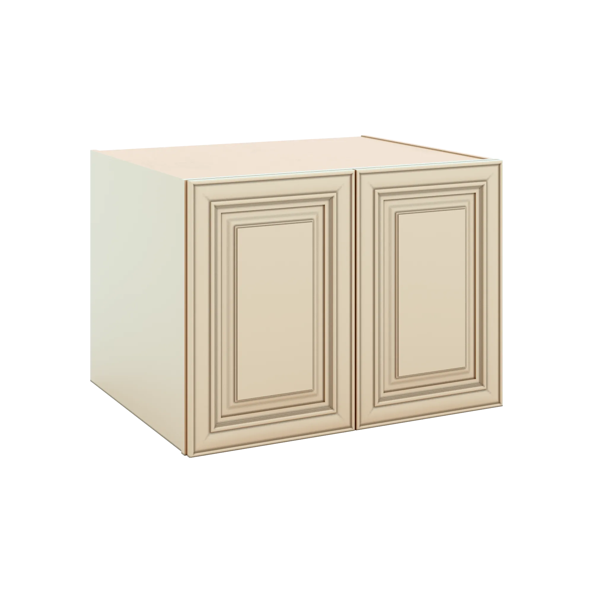 J&K Creme Glazed A7 Refrigerator Wall Cabinet - 33" W x 24" H x 27" D