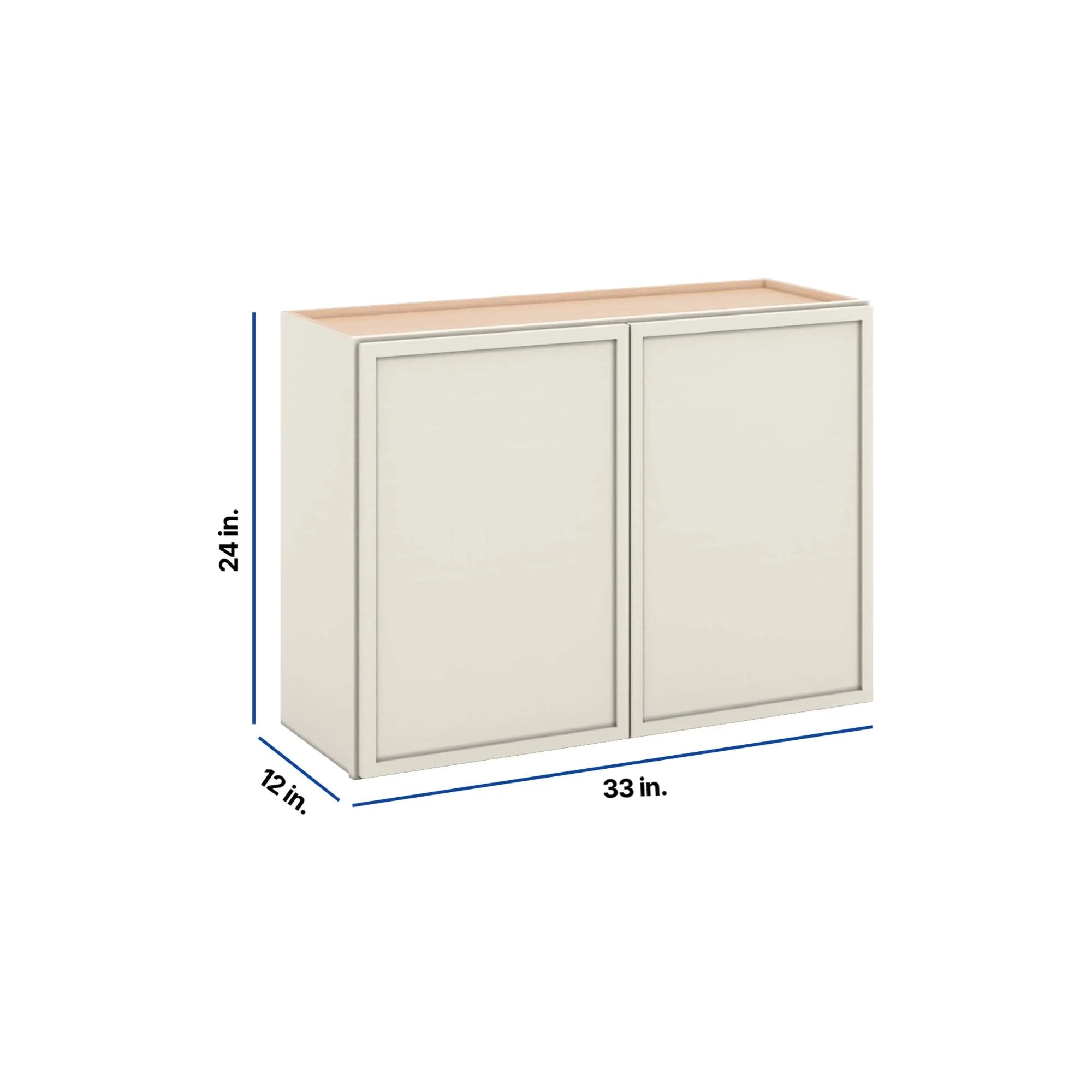 Modernform Cabinet Slim Dove White 33" W X 24" H X 12" D Double Door Wall Cabinet