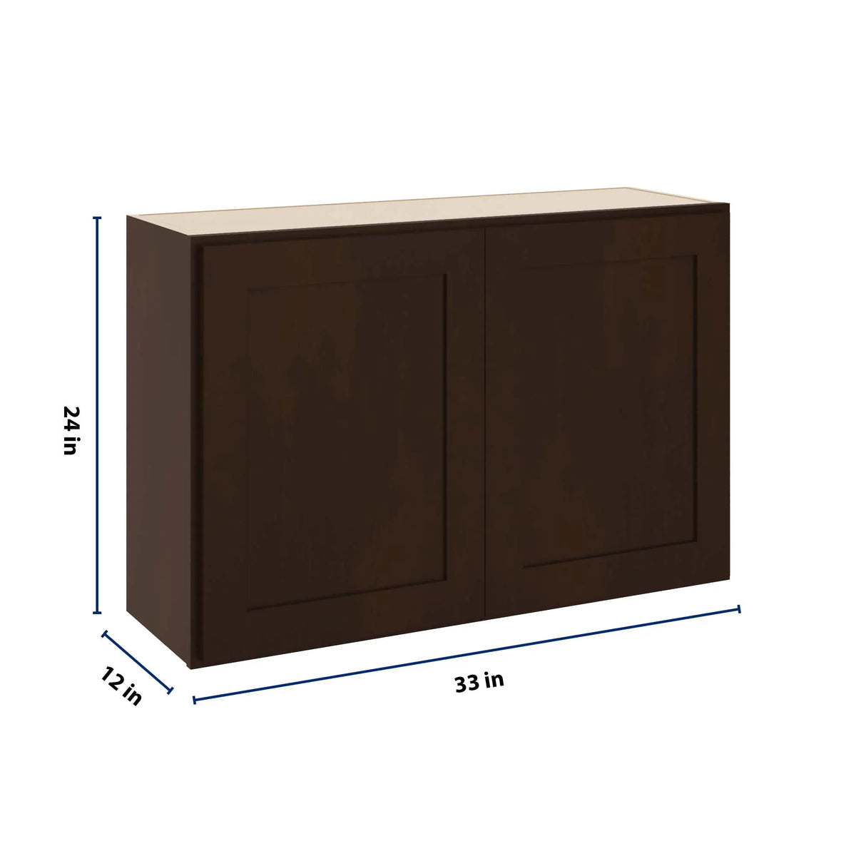 CNC Luxor 5-Piece Espresso 33" W X 24" H Double Door Wall Cabinet