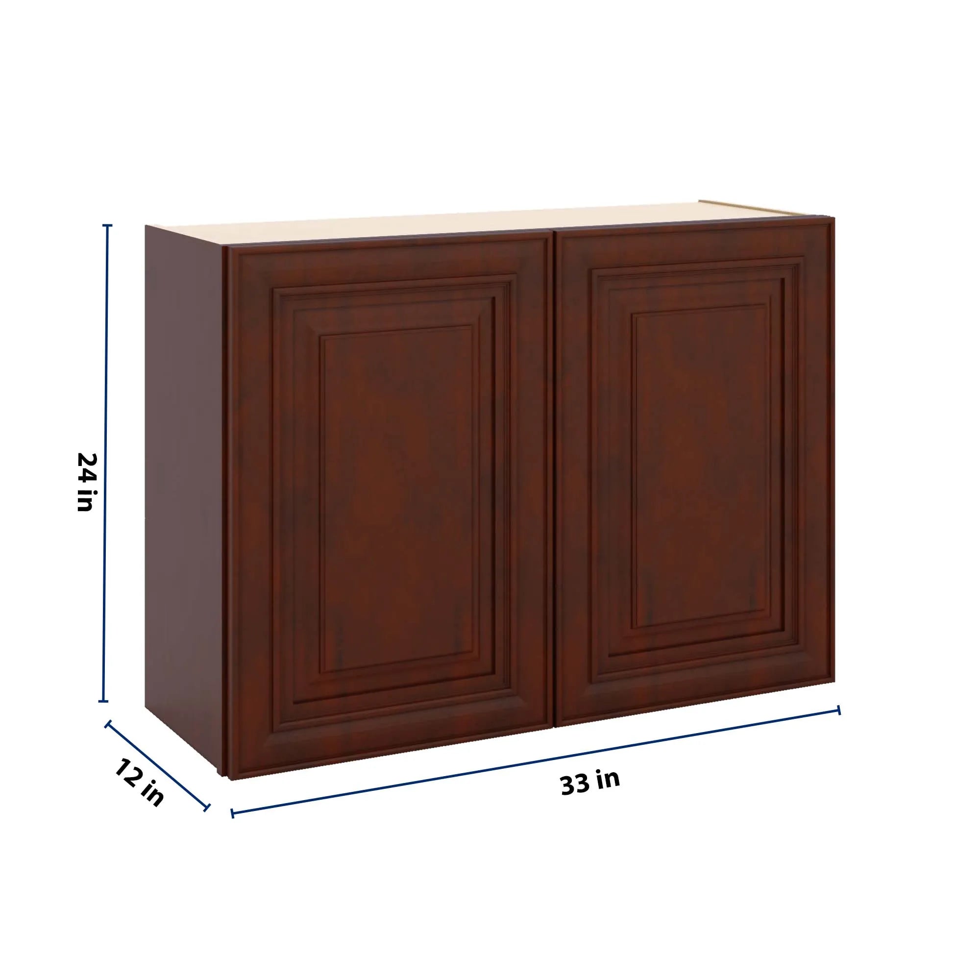 J&K Mahogany J5 Double Door Wall Cabinet - 33" W x 24" H