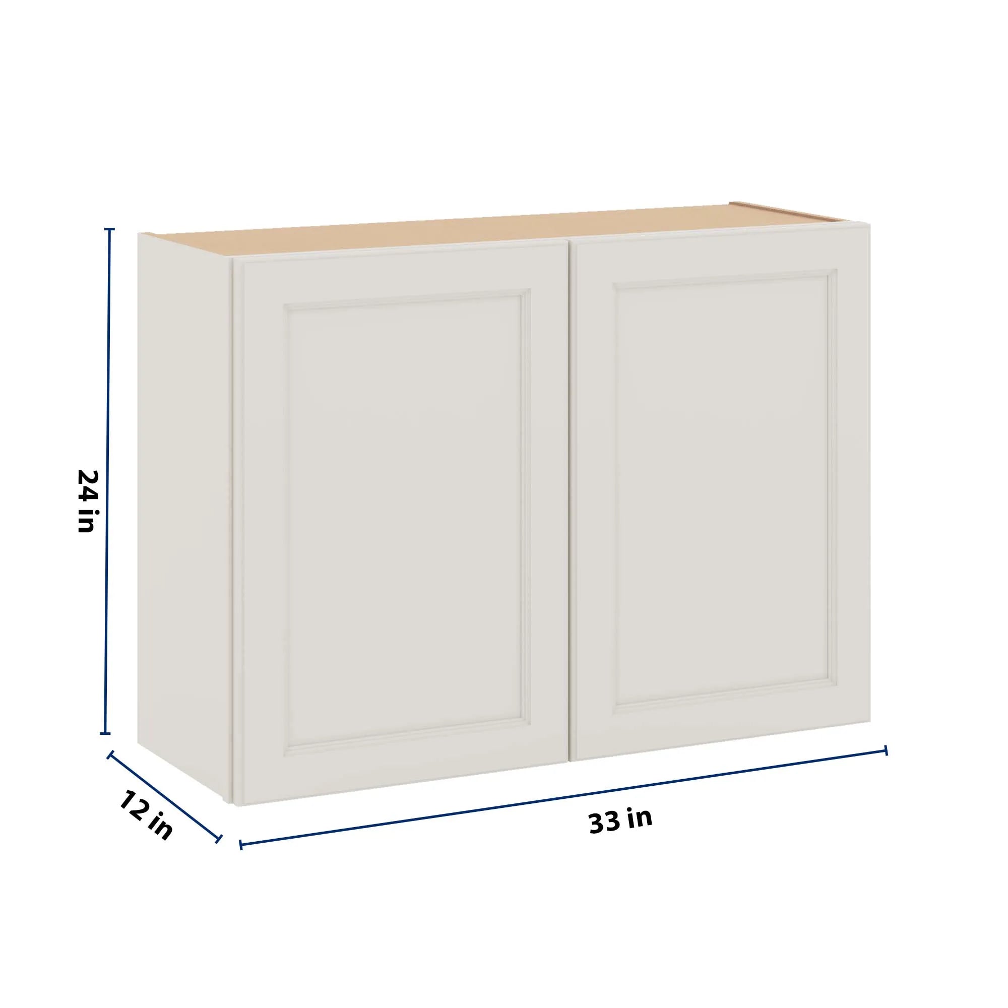 J&K Dove E1 Double Door Wall Cabinet - 33" W x 24" H