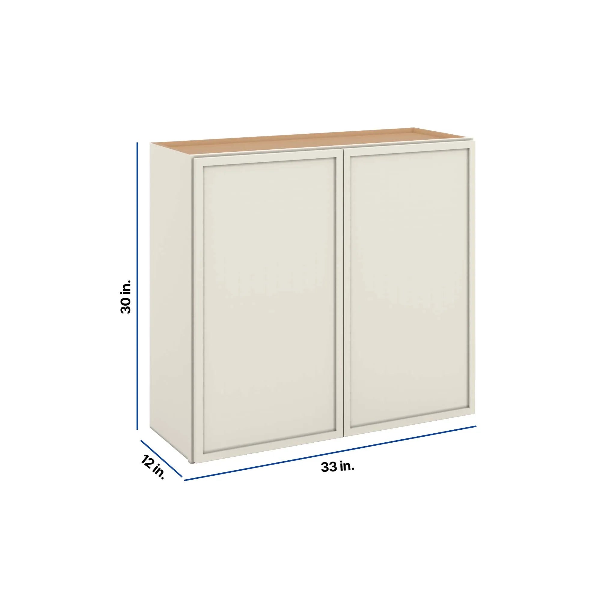 Modernform Cabinet Slim Dove White 33" W X 30" H X 12" D Double Door Wall Cabinet