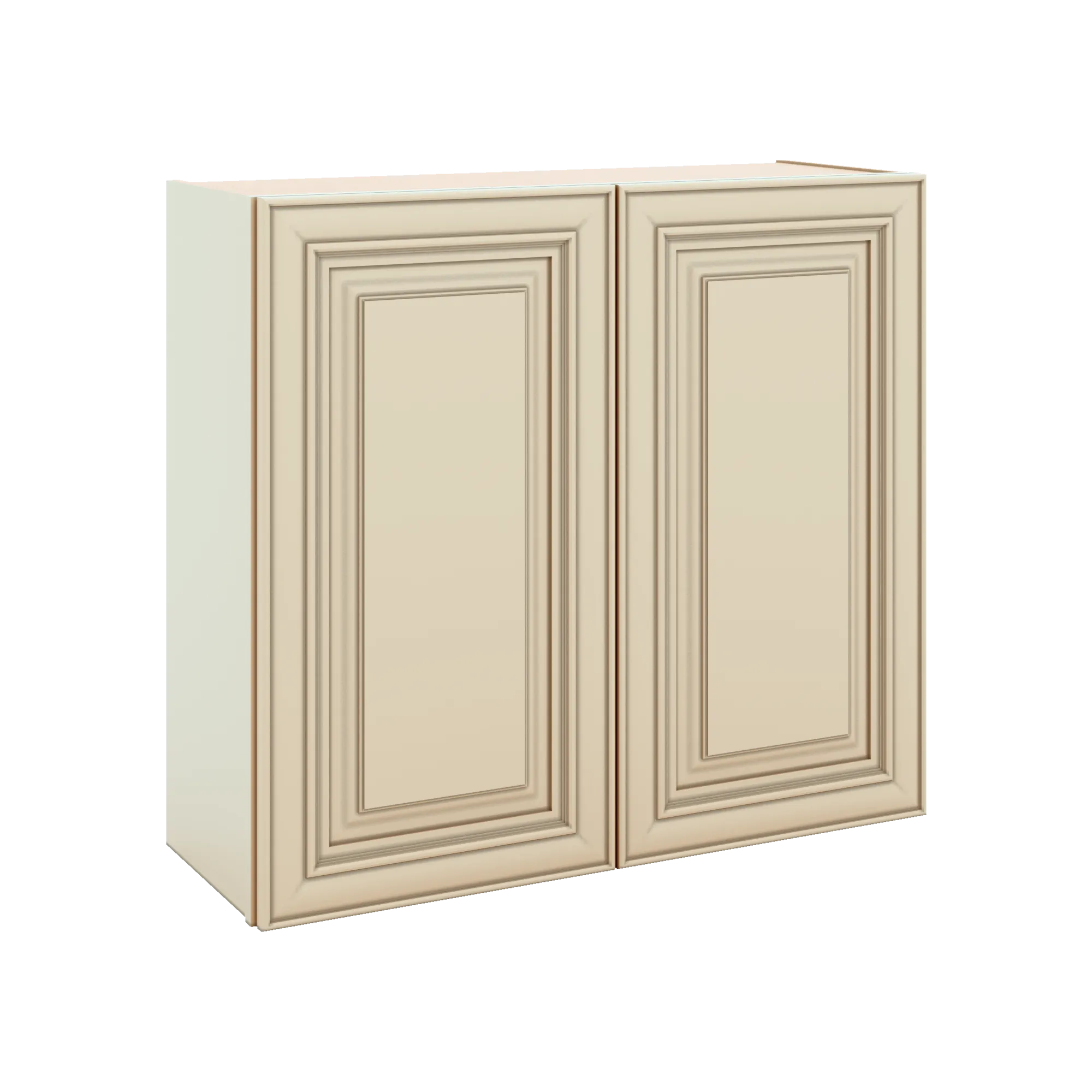 J&K Creme Glazed A7 Double Door Wall Cabinet - 33" W x 30" H