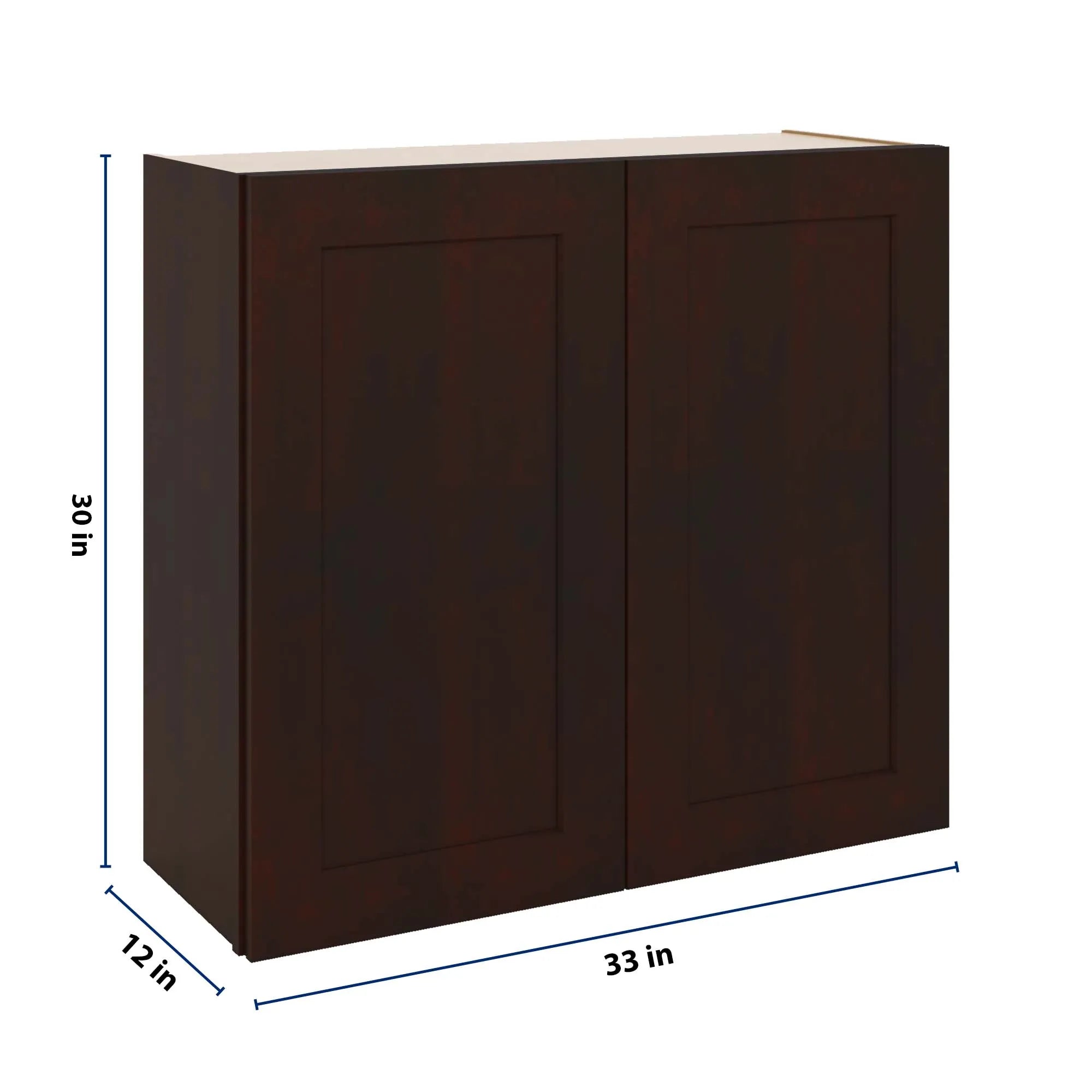 J&K Java Coffee S1 Double Door Wall Cabinet - 33" W x 30" H