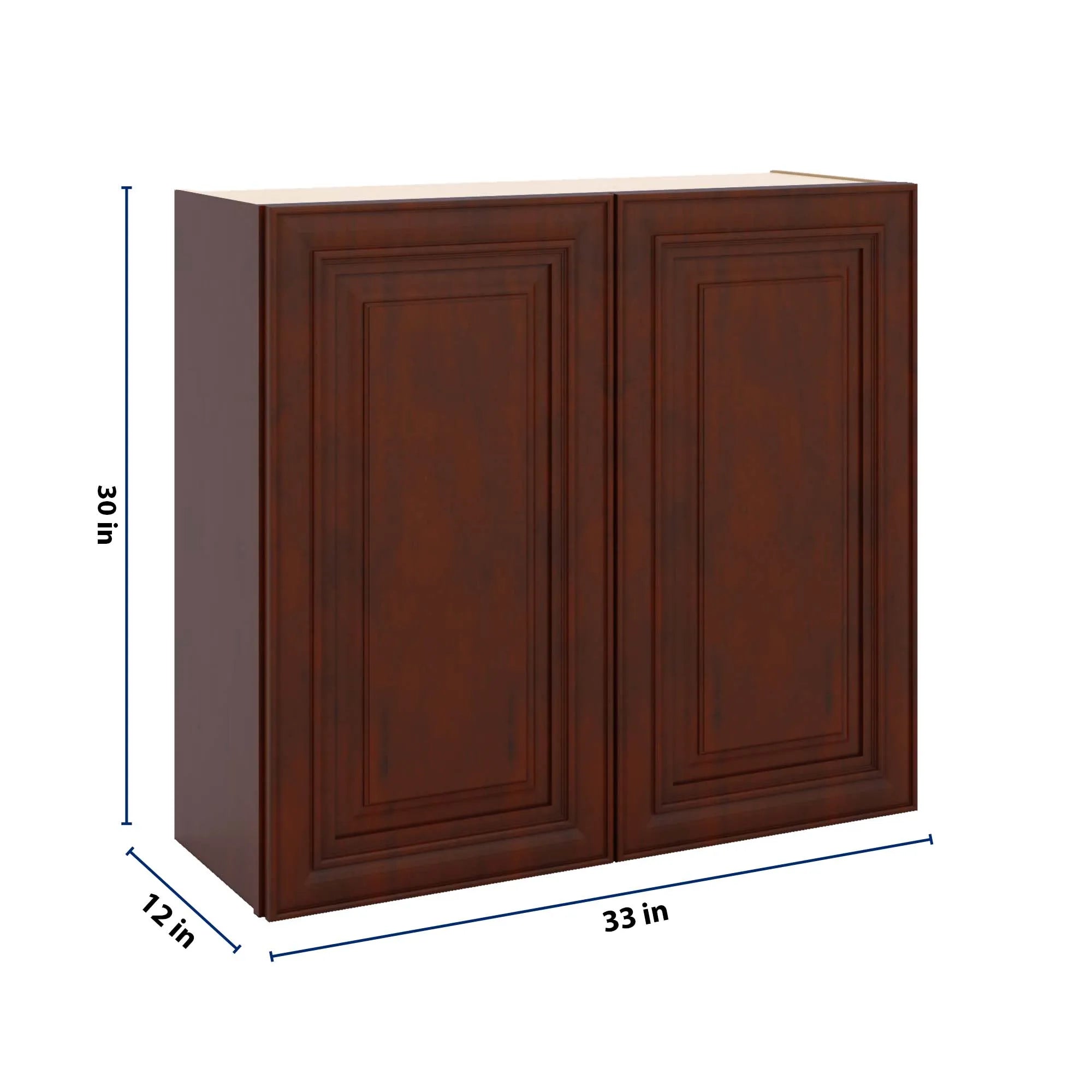 J&K Mahogany J5 Double Door Wall Cabinet - 33" W x 30" H