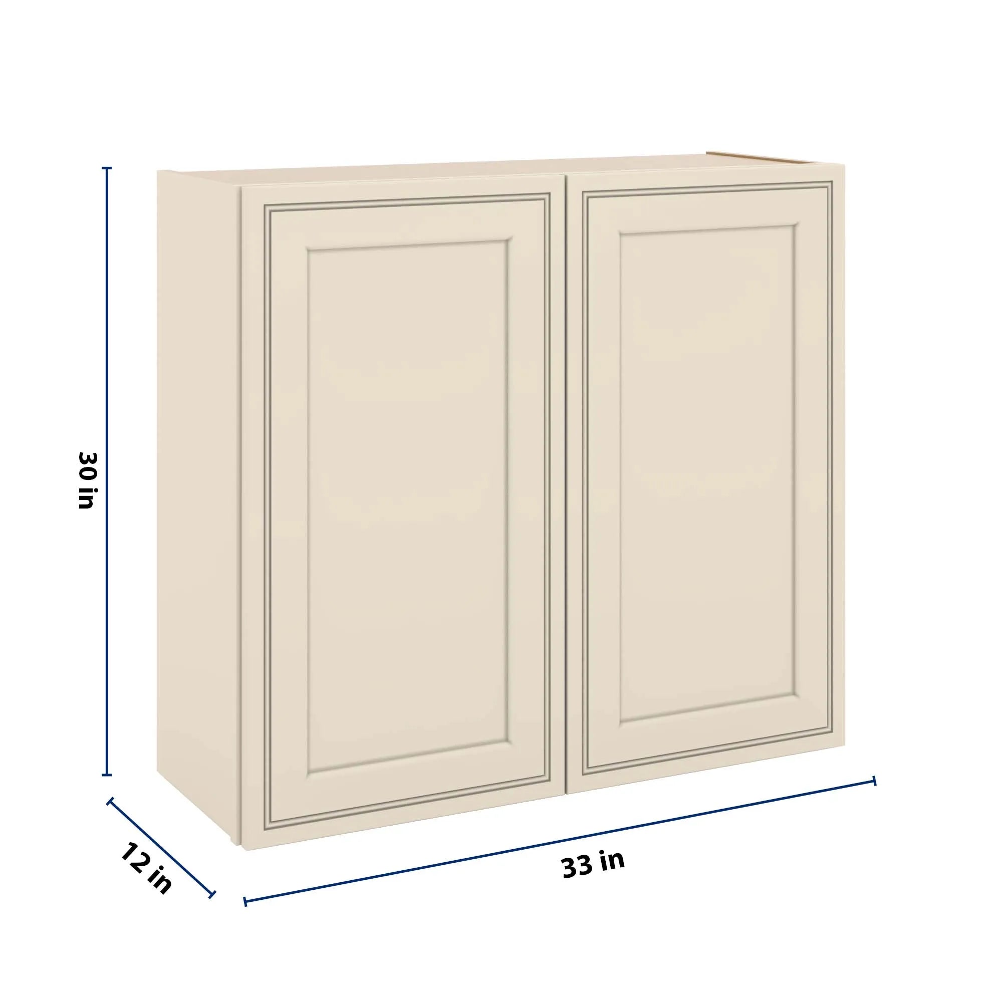 J&K Pearl Glazed H9 Double Door Wall Cabinet - 33" W x 30" H