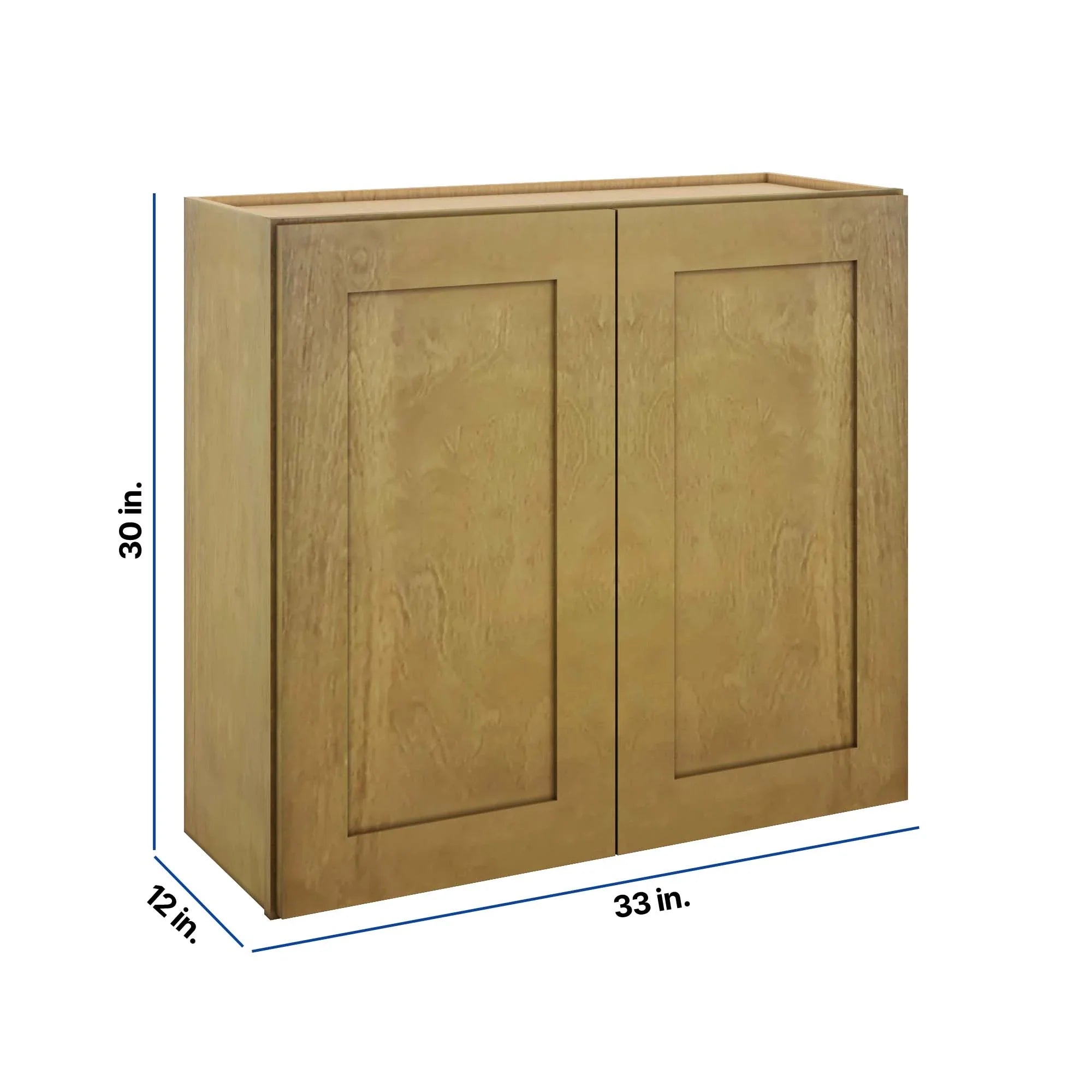 Modernform Cabinet Natural Shaker 33" W X 30" H X 12" D Double Door Wall Cabinet