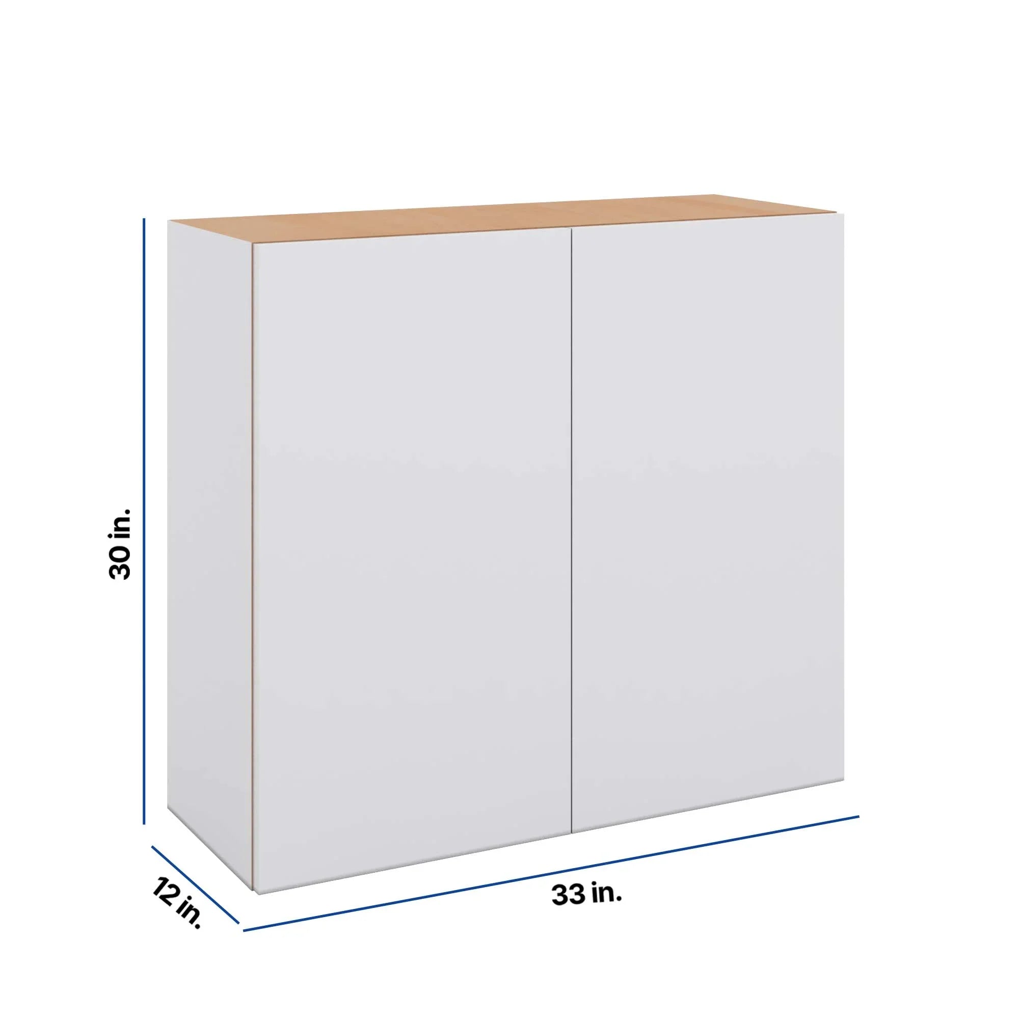 Modernform Cabinet Matte White 33" W X 30" H X 12" D Double Door Wall Cabinet