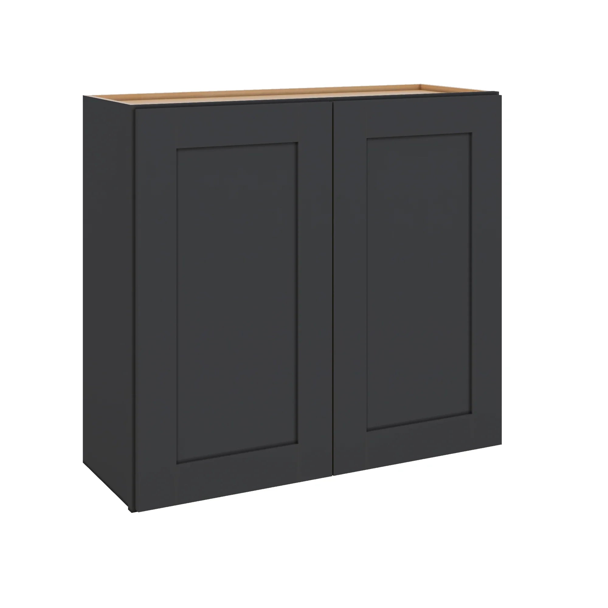 Modernform Cabinet Onyx Black Shaker 33" W X 30" H X 12" D Double Door Wall Cabinet