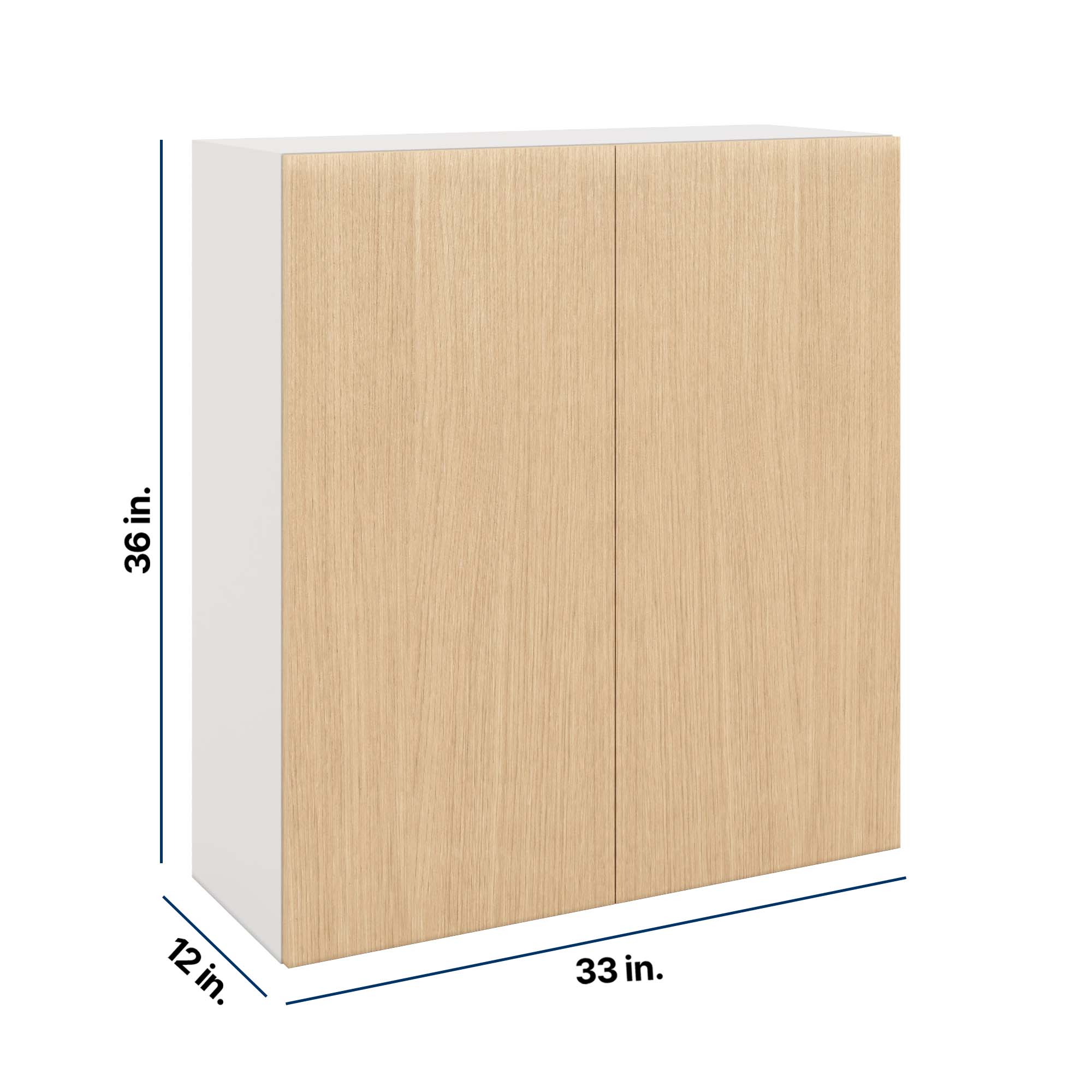 Modernform Cabinet Natural Oak 33" W X 36" H X 12" D Double Door Wall Cabinet
