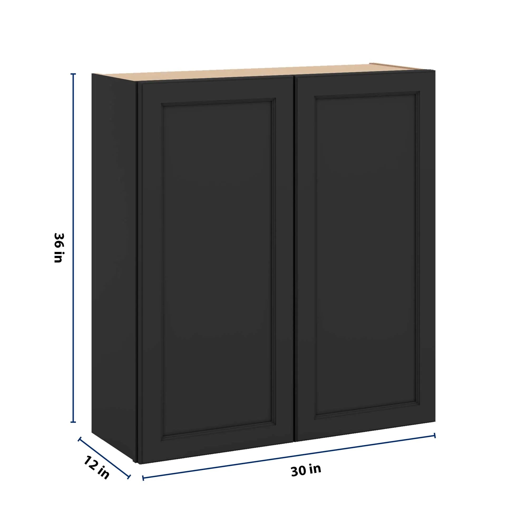 J&K Charcoal E2 Double Door Wall Cabinet - 33" W x 36" H