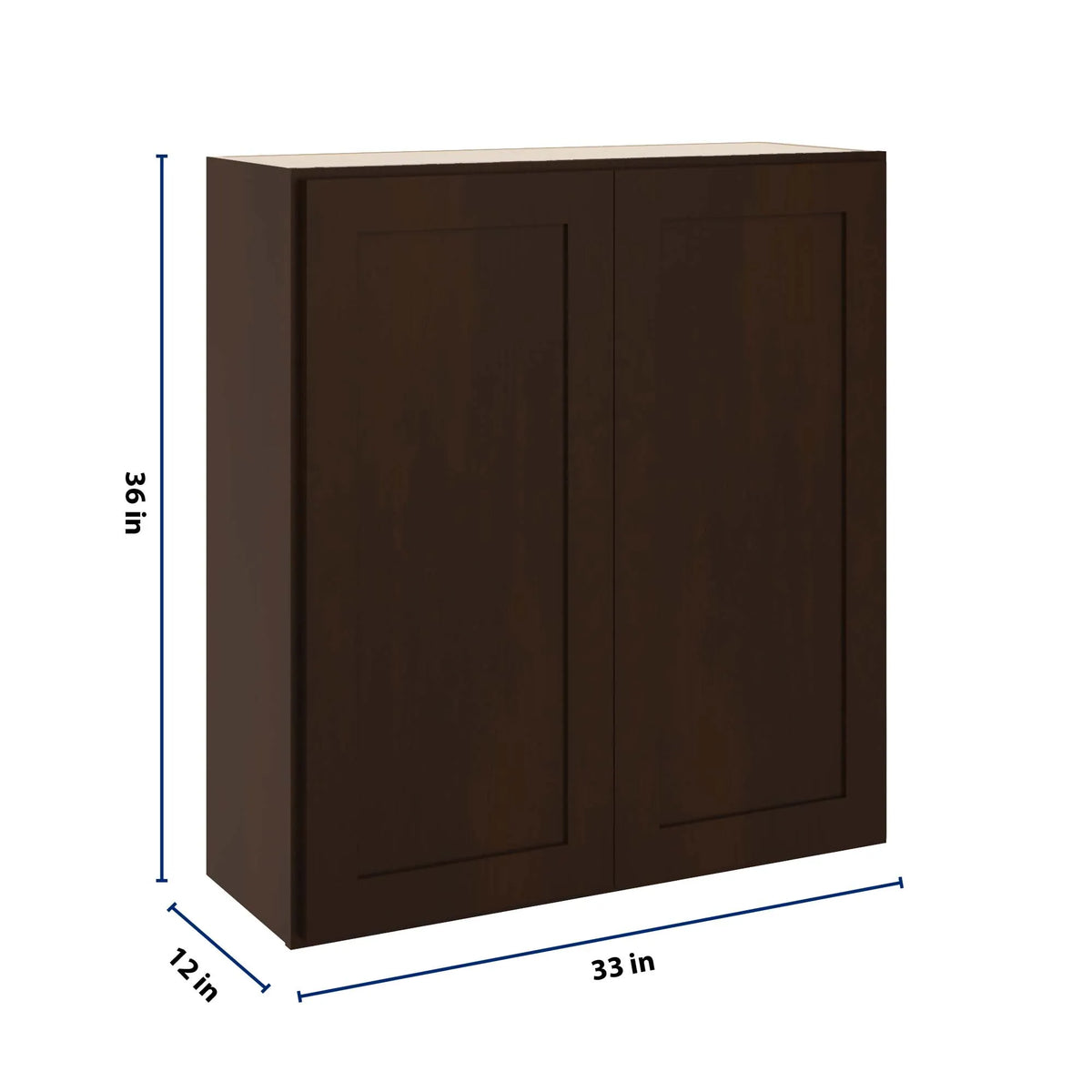 CNC Luxor 5-Piece Espresso 33" W X 36" H Double Door Wall Cabinet