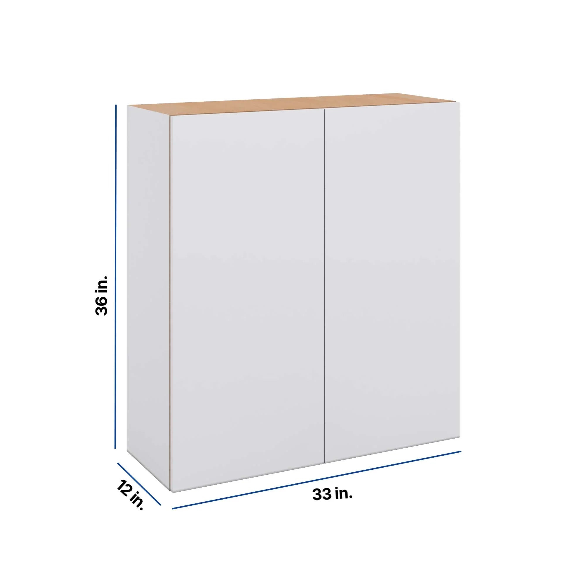 Modernform Cabinet Matte White 33" W X 36" H X 12" D Double Door Wall Cabinet