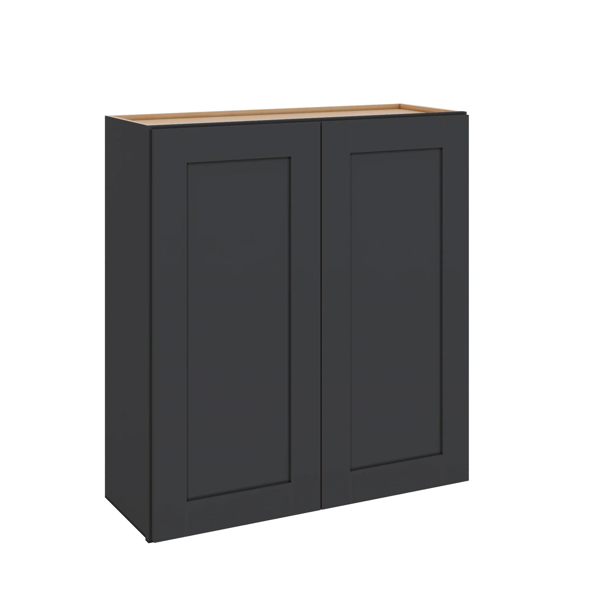 Modernform Cabinet Onyx Black Shaker 33" W X 36" H X 12" D Double Door Wall Cabinet