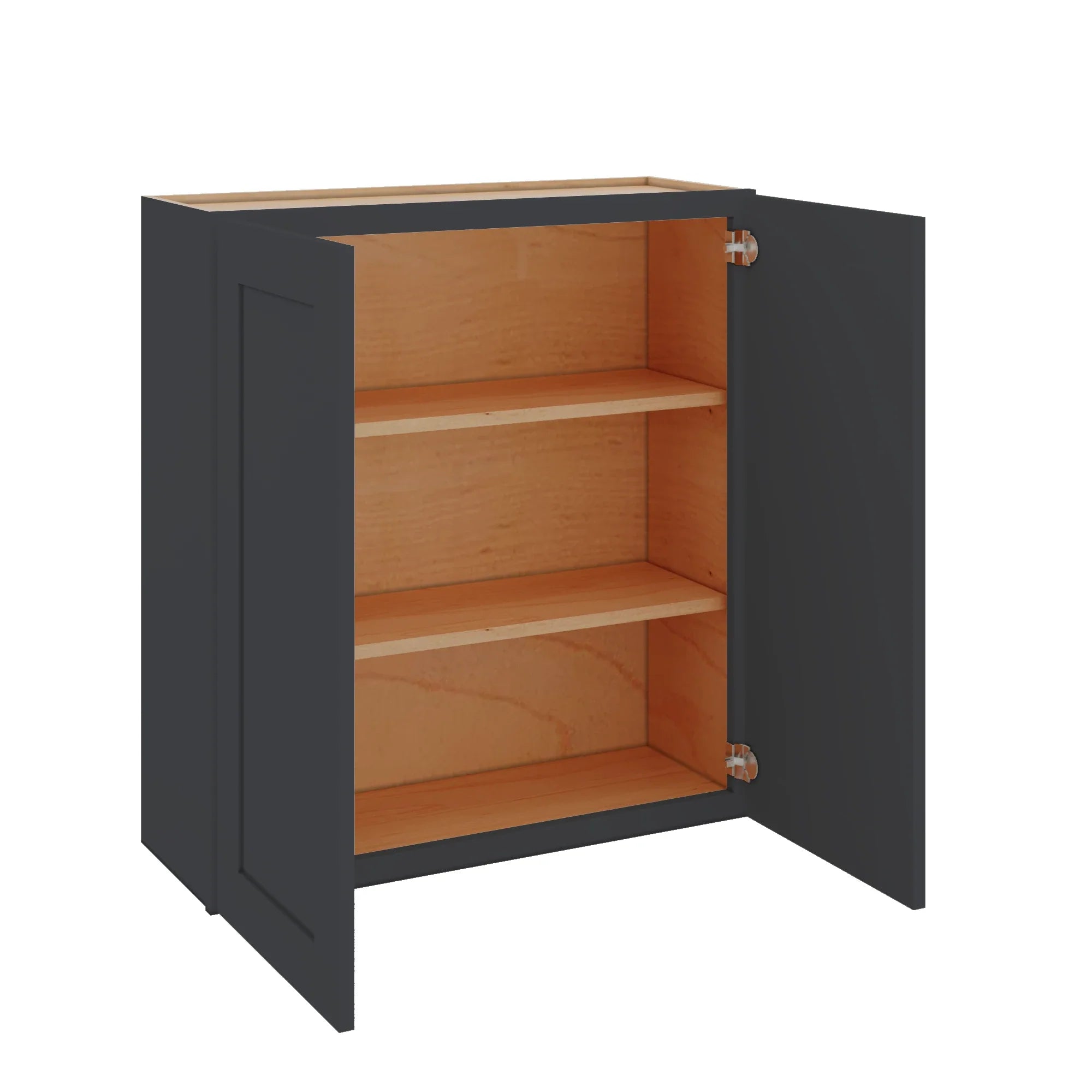 Modernform Cabinet Onyx Black Shaker 33" W X 36" H X 12" D Double Door Wall Cabinet