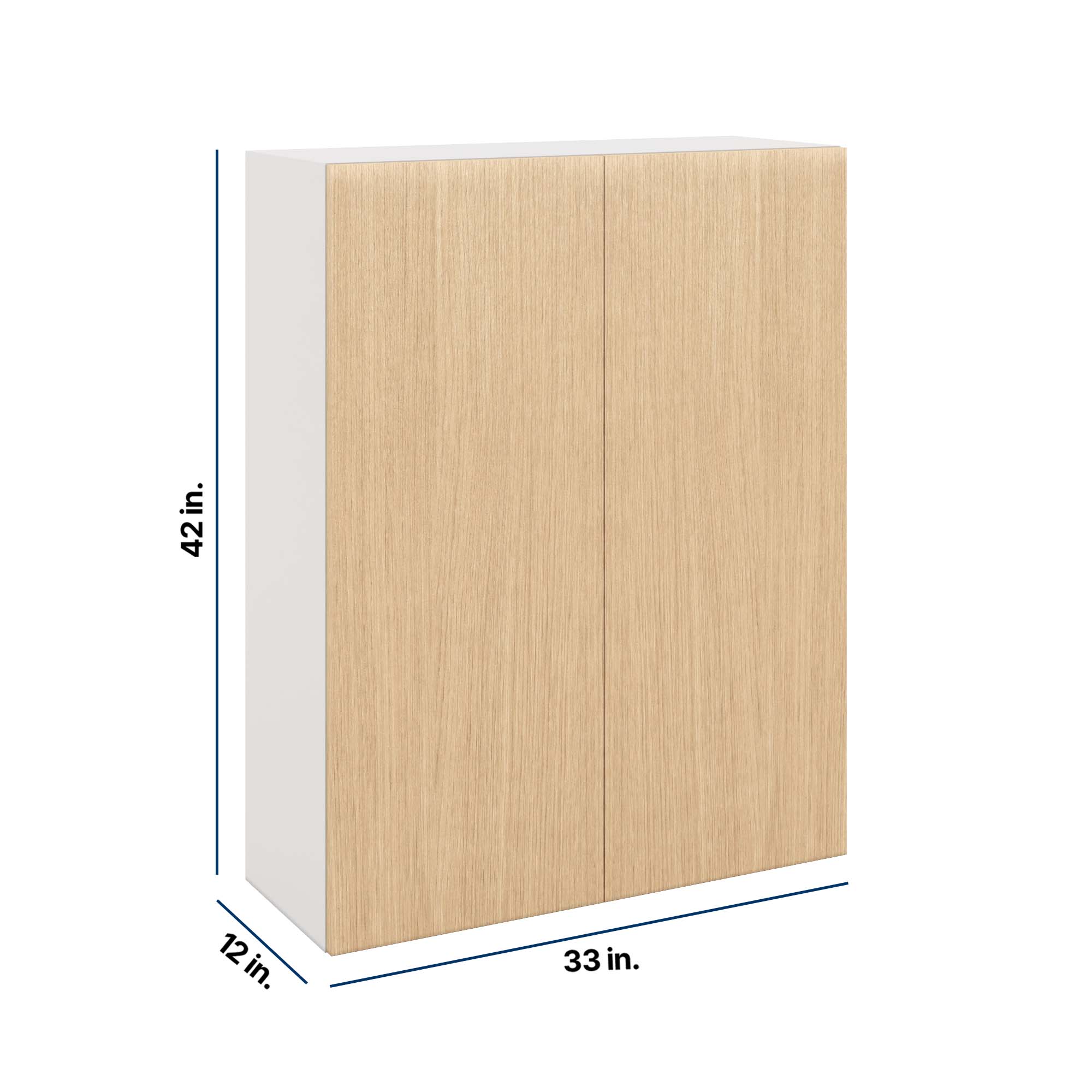 Modernform Cabinet Natural Oak 33" W X 42" H X 12" D Double Door Wall Cabinet