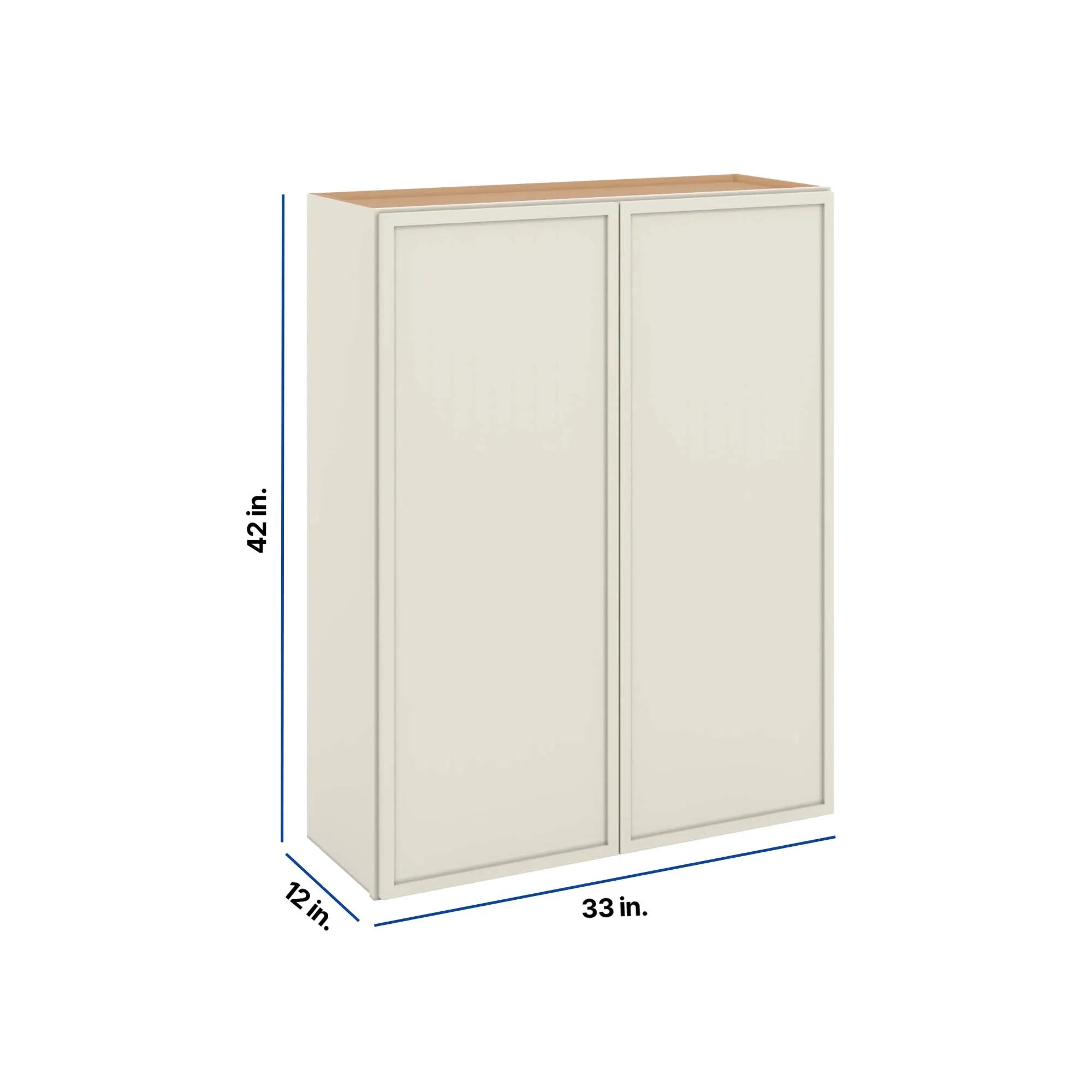 Modernform Cabinet Slim Dove White 33" W X 42" H X 12" D Double Door Wall Cabinet
