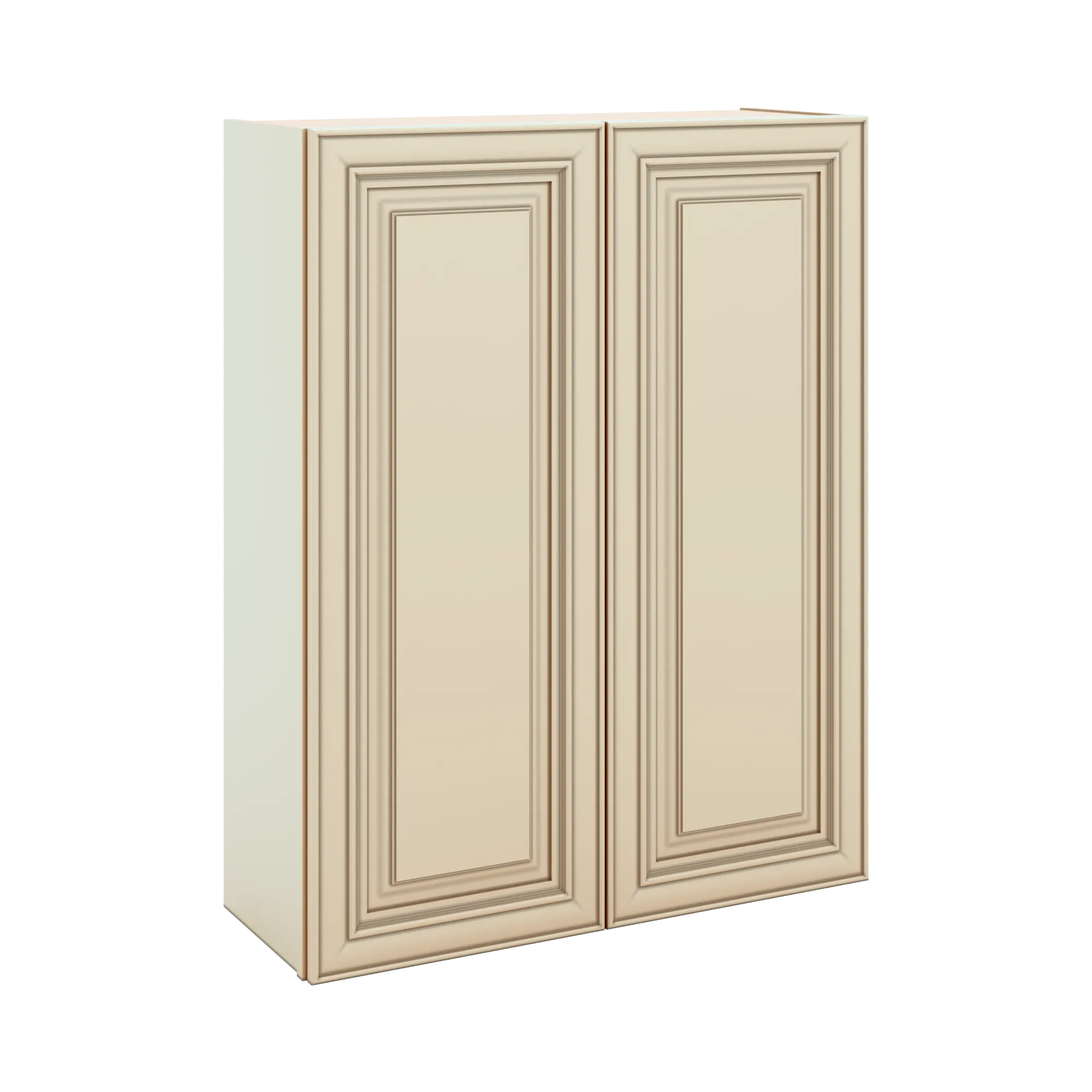 J&K Creme Glazed A7 Double Door Wall Cabinet - 33" W x 42" H
