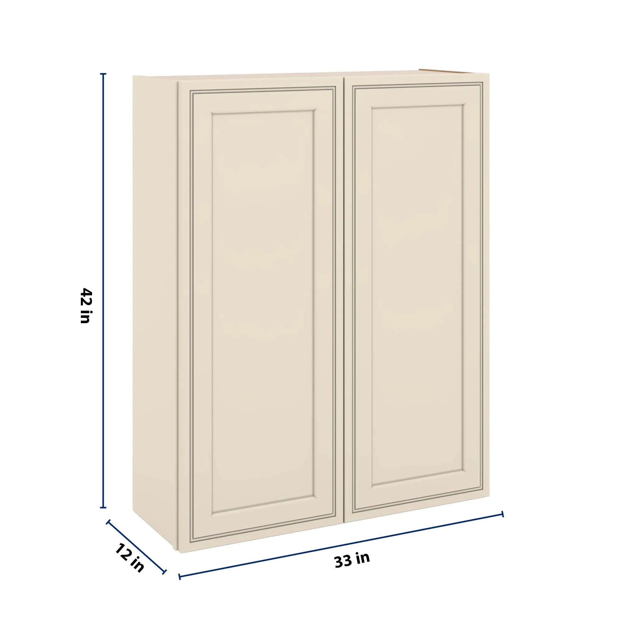 J&K Pearl Glazed H9 Double Door Wall Cabinet - 33" W x 42" H