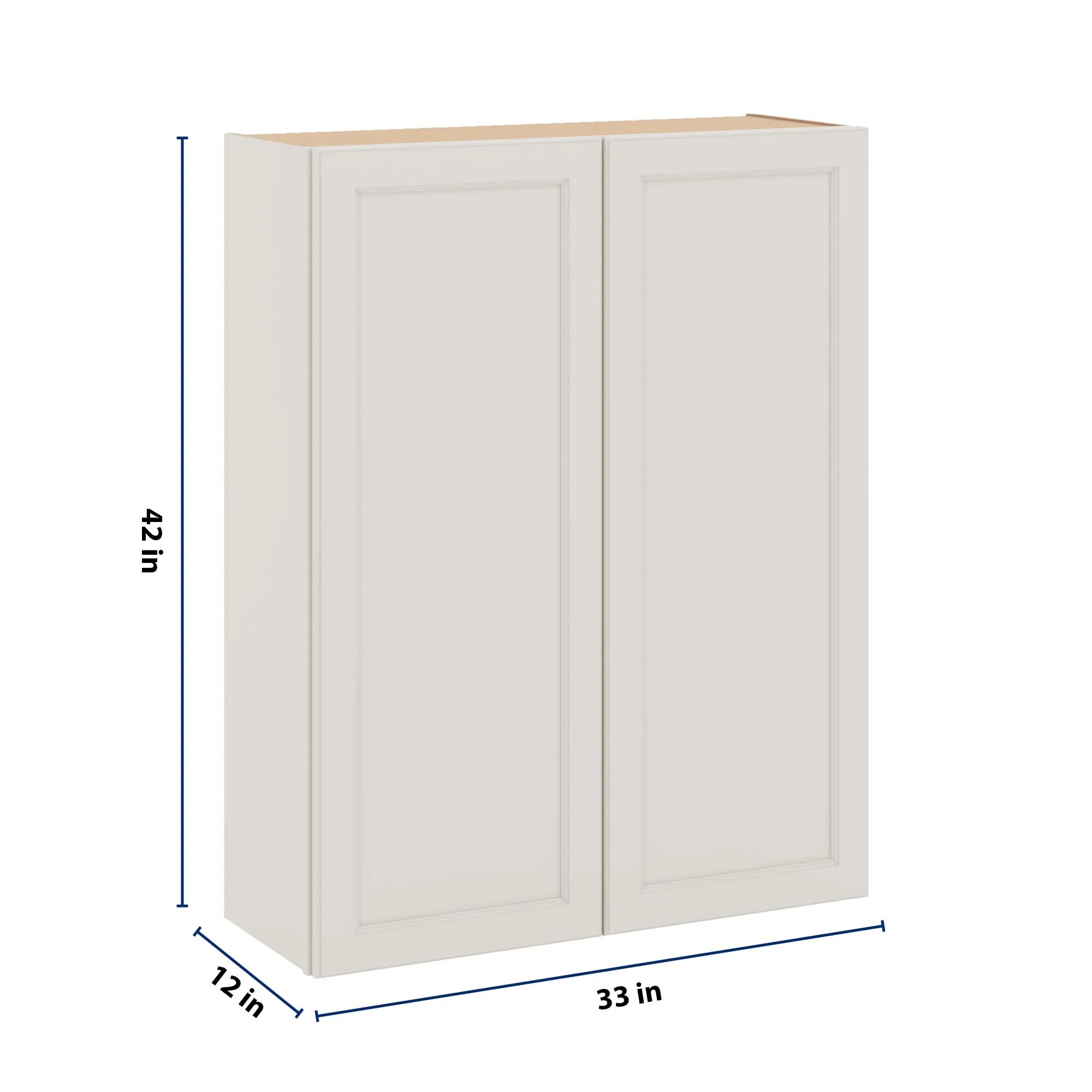 J&K Dove E1 Double Door Wall Cabinet - 33" W x 42" H
