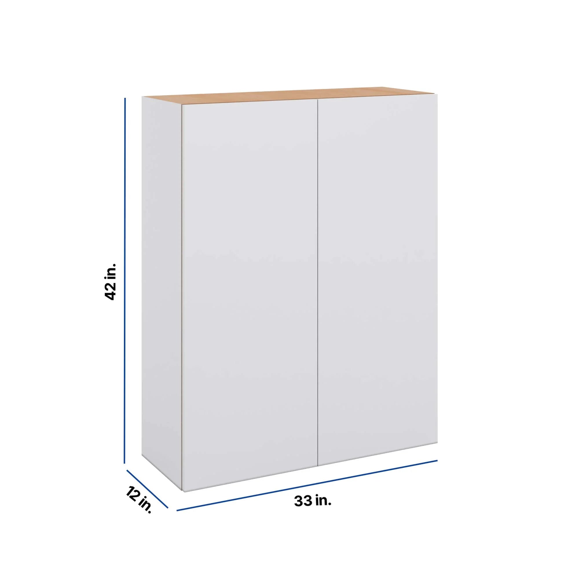 Modernform Cabinet Matte White 33" W X 42" H X 12" D Double Door Wall Cabinet