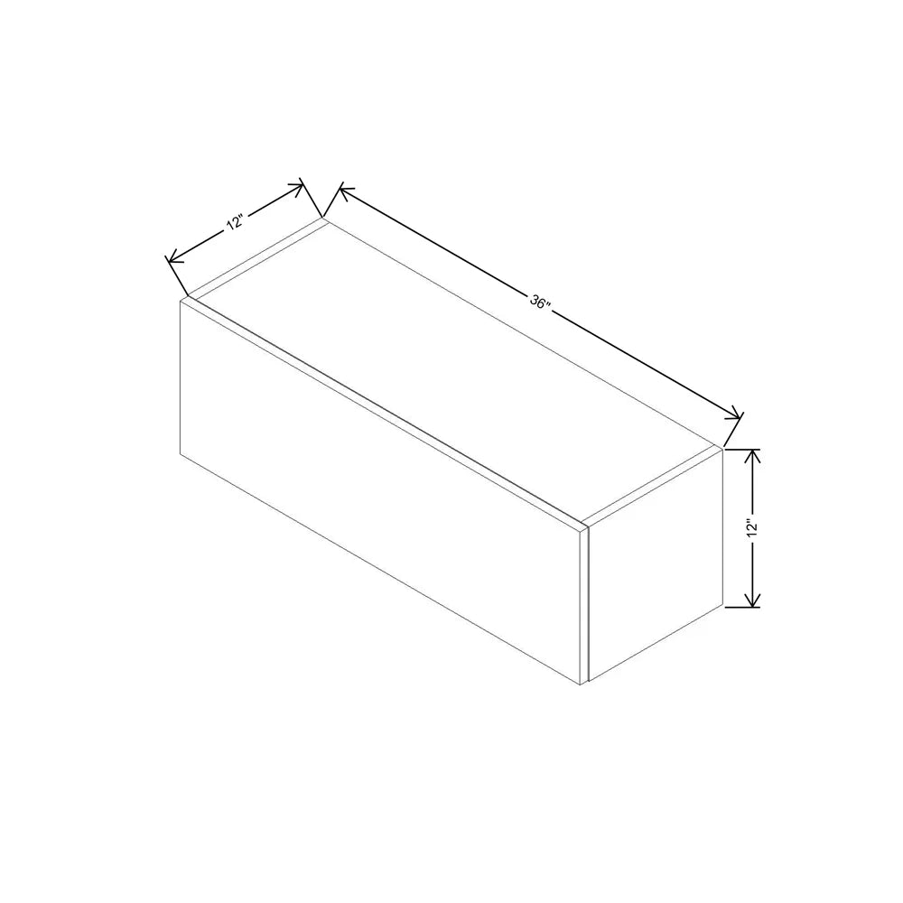 CNC Classic Milano Ash 36" W X 12" H Horizontal Wall Cabinet