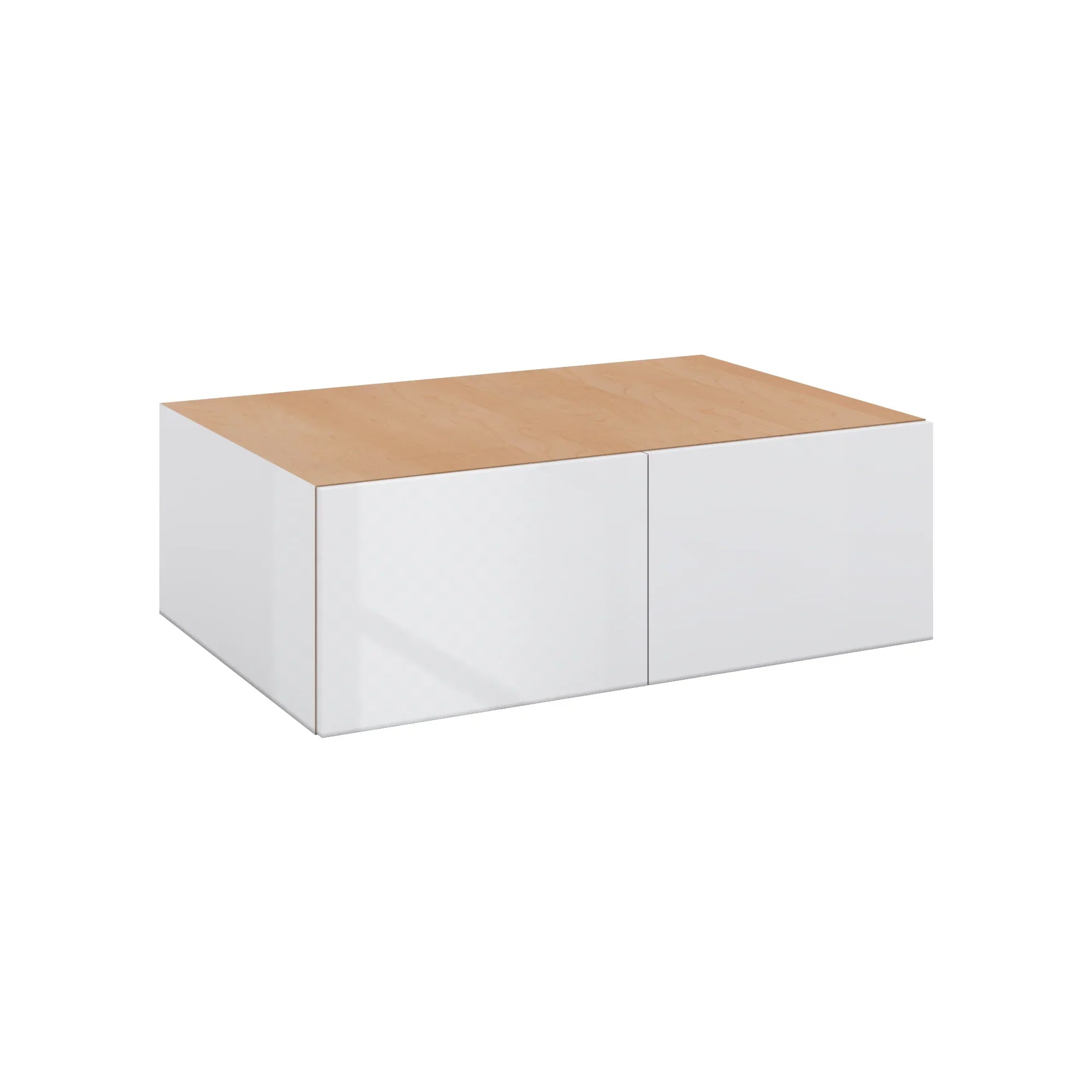 Modernform Cabinet Gloss White 36" W X 12" H X 24" D Double Door Wall Cabinet