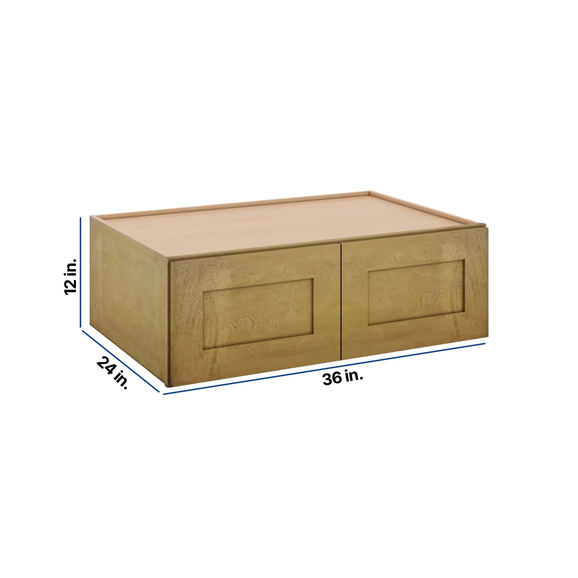 Modernform Cabinet Natural Shaker 36" W X 12" H X 24" D Double Door Wall Cabinet