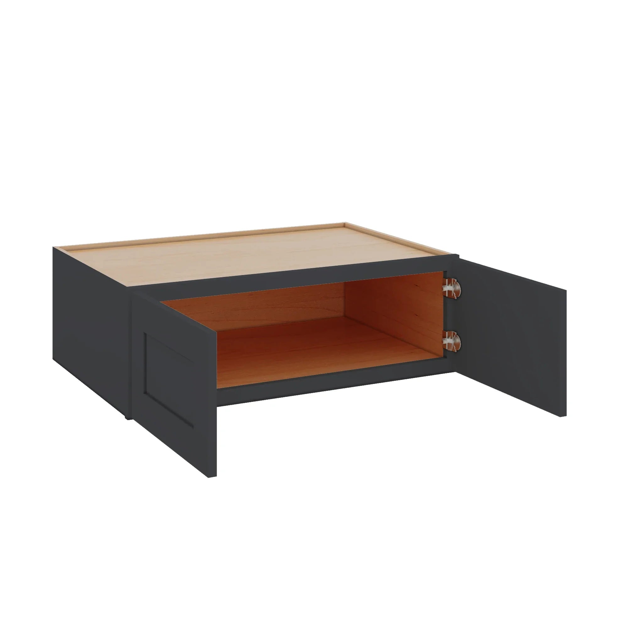 Modernform Cabinet Onyx Black Shaker 36" W X 12" H X 24" D Double Door Wall Cabinet