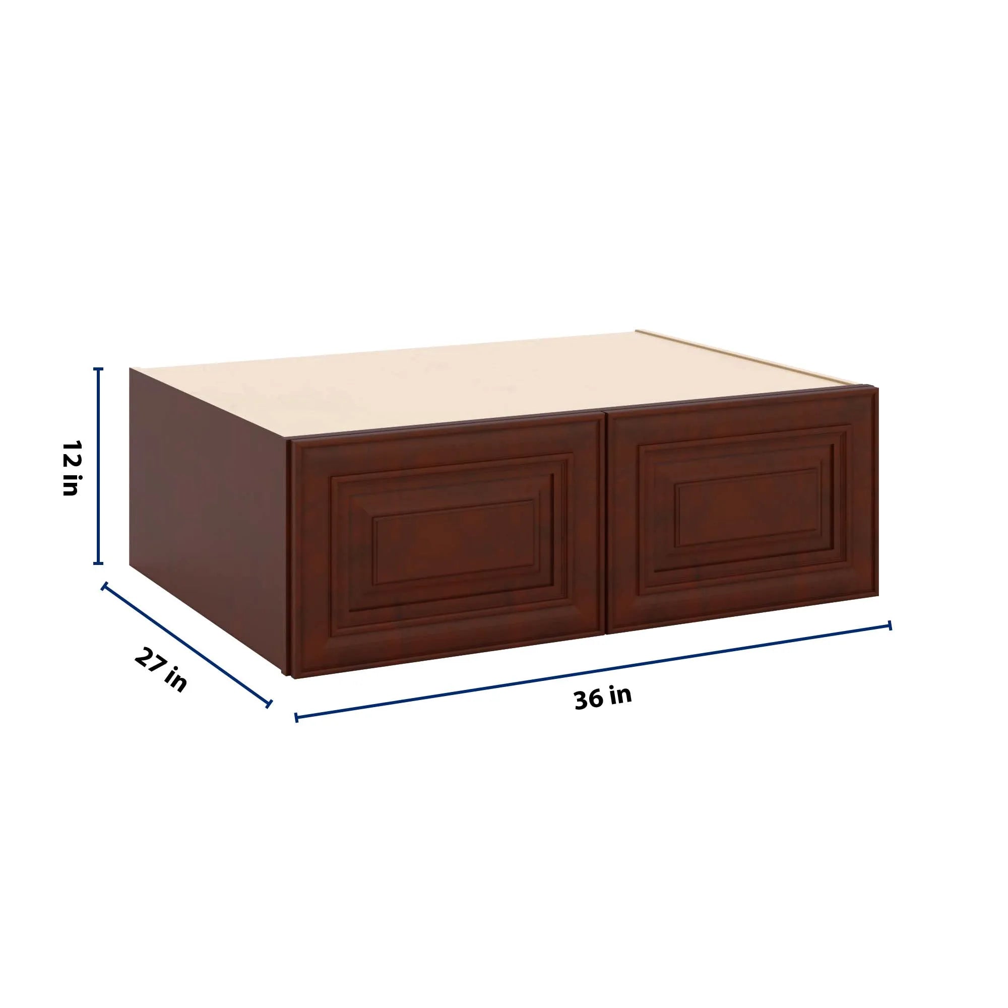 J&K Mahogany J5 Refrigerator Wall Cabinet - 36" W x 12" H x 27" D
