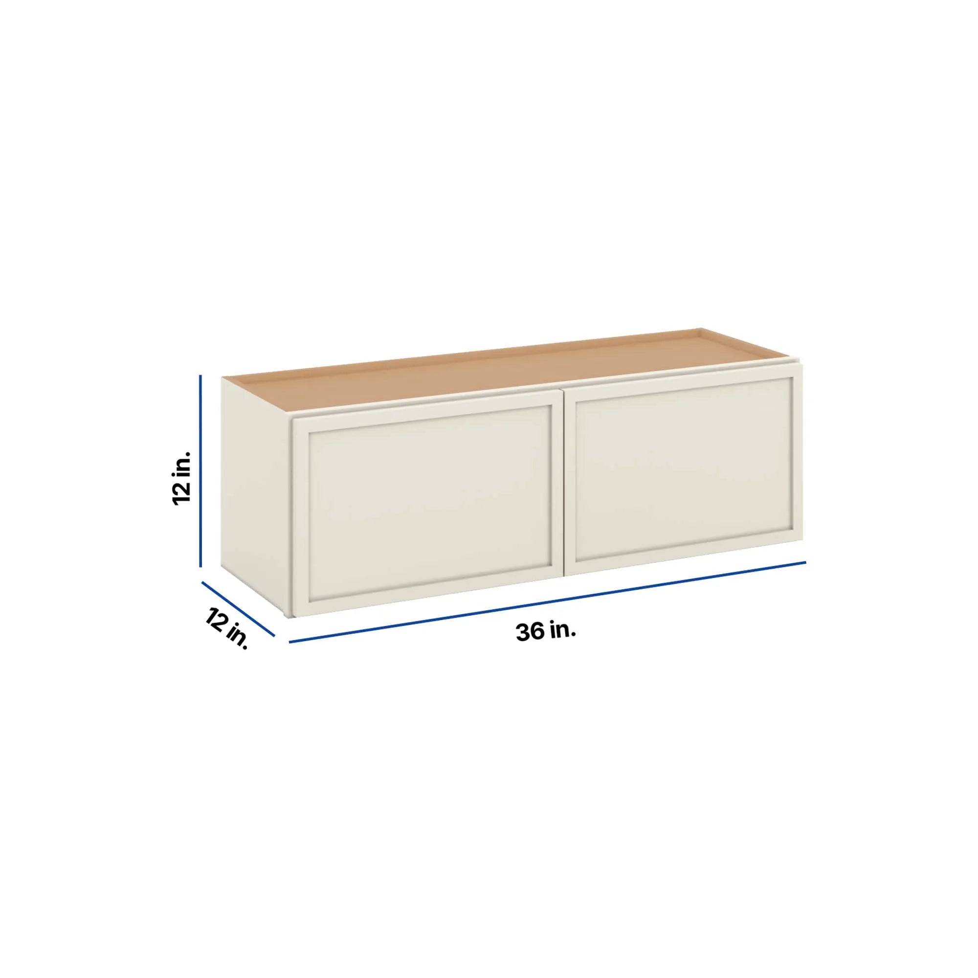 Modernform Cabinet Slim Dove White 36" W X 12" H X 12" D Double Door Wall Cabinet