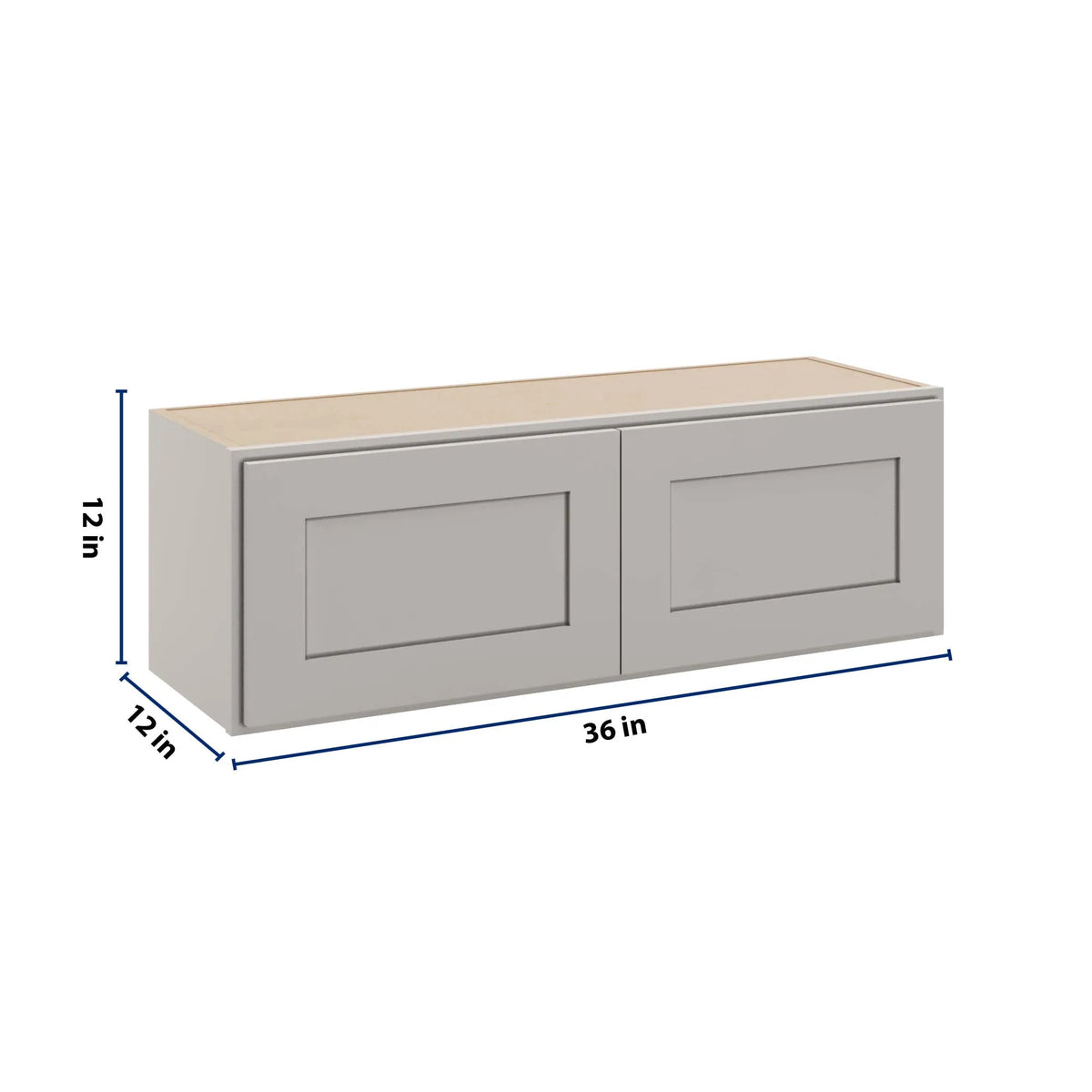 cnc luxor misty grey 36 w x 12 h double door wall cabinet