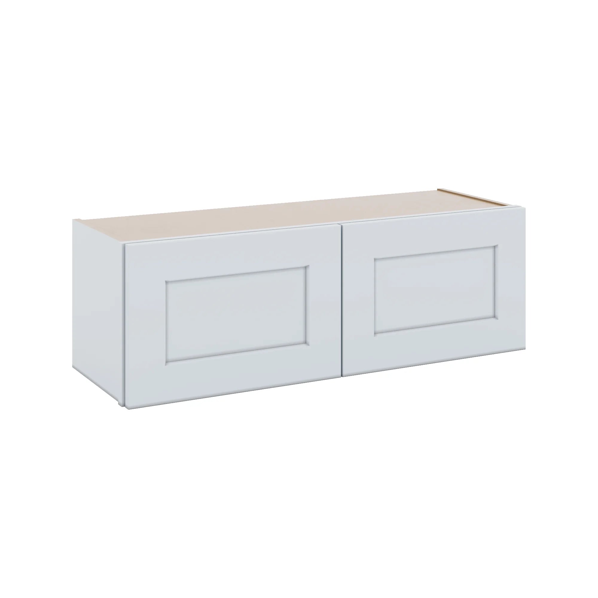 J&K White Shaker S8 Double Door Wall Cabinet - 36" W x 12" H