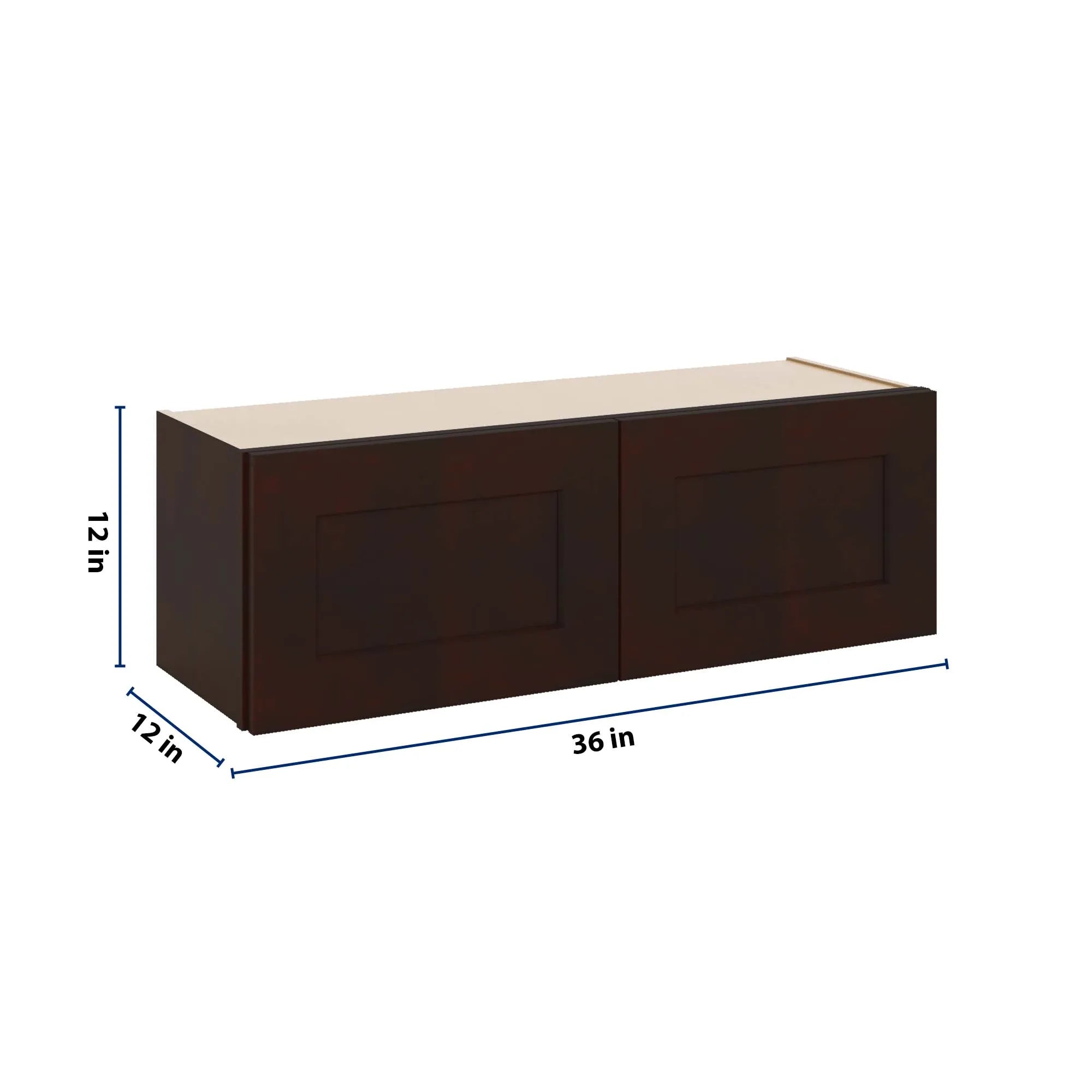 J&K Java Coffee S1 Double Door Wall Cabinet - 36" W x 12" H