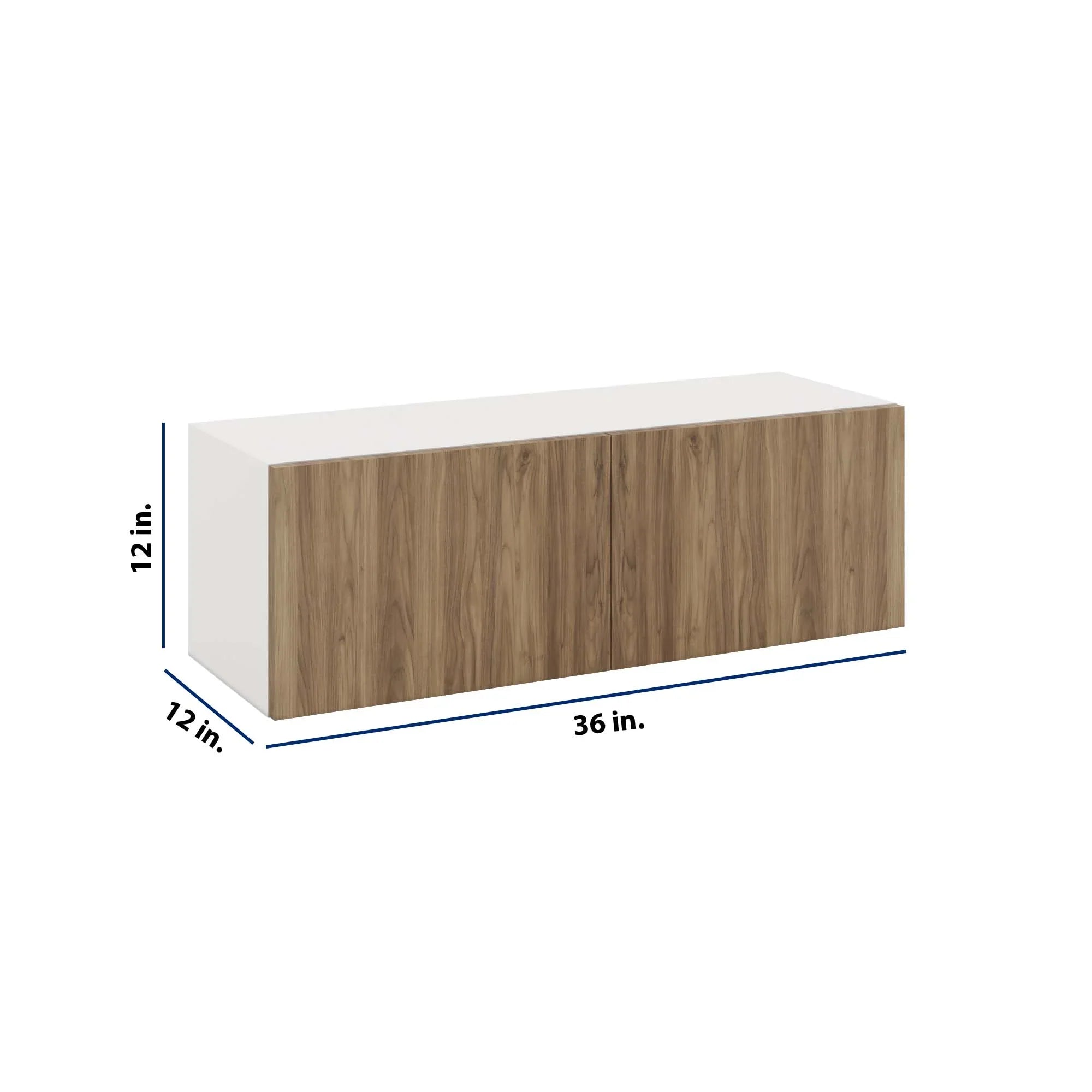 Modernform Cabinet Walnut 36" W X 12" H X 12" D Double Door Wall Cabinet
