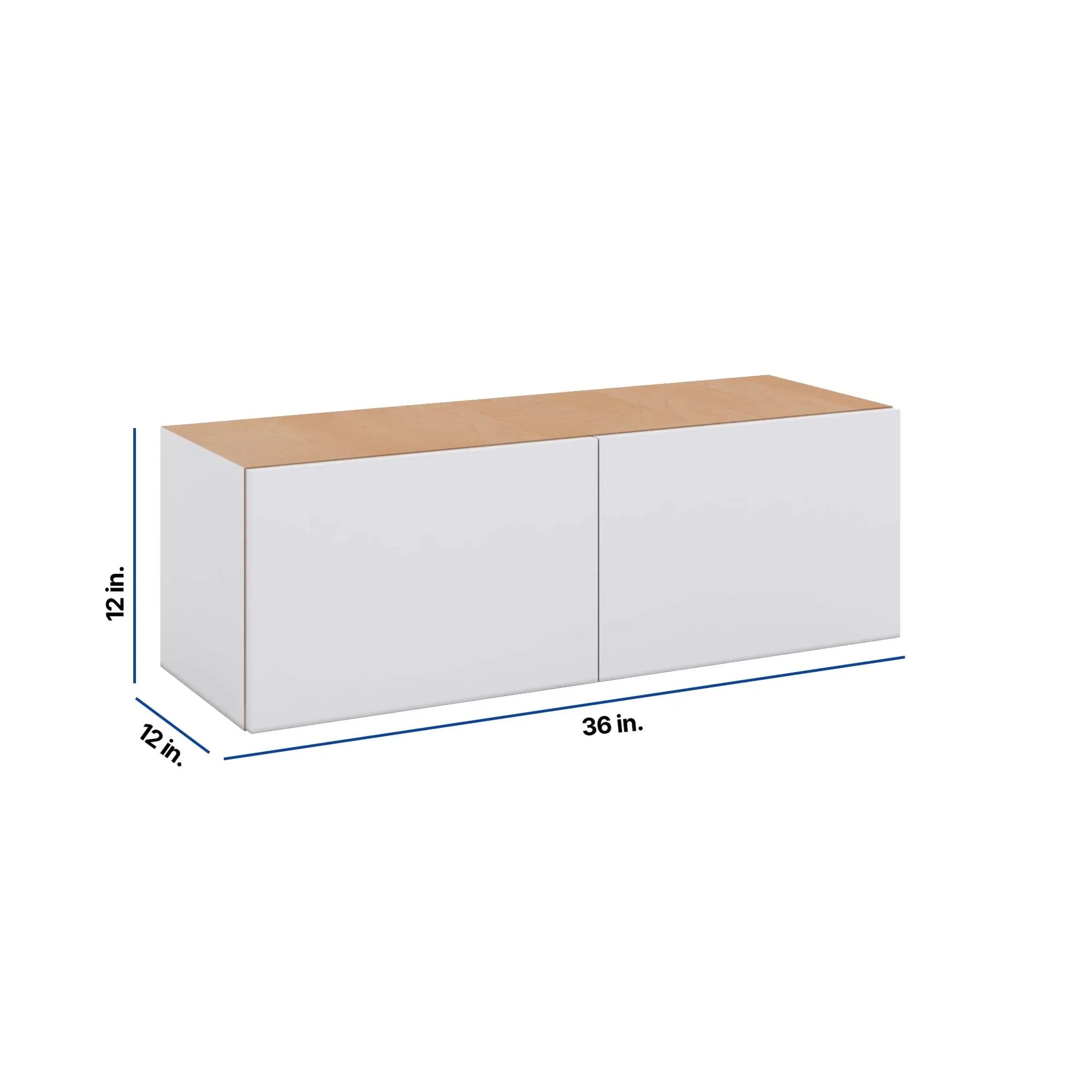 Modernform Cabinet Matte White 36" W X 12" H X 12" D Double Door Wall Cabinet