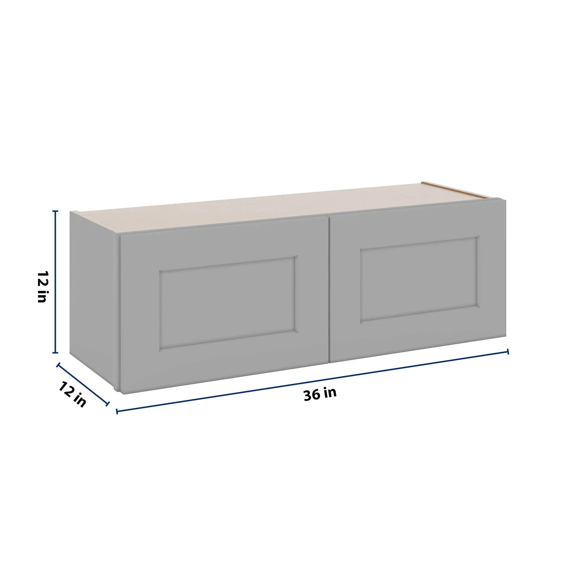 J&K Castle Grey S5 Double Door Wall Cabinet - 36" W x 12" H