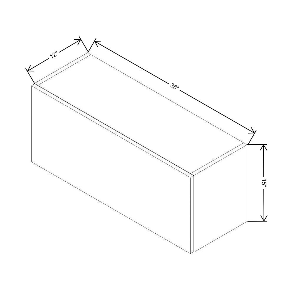 CNC Concord Fashion Ocean 36" W X 15" H Horizontal Wall Cabinet