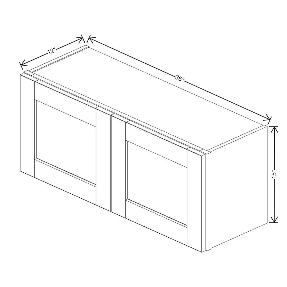J&K Hazel H8 Double Door Wall Cabinet - 36" W x 15" H
