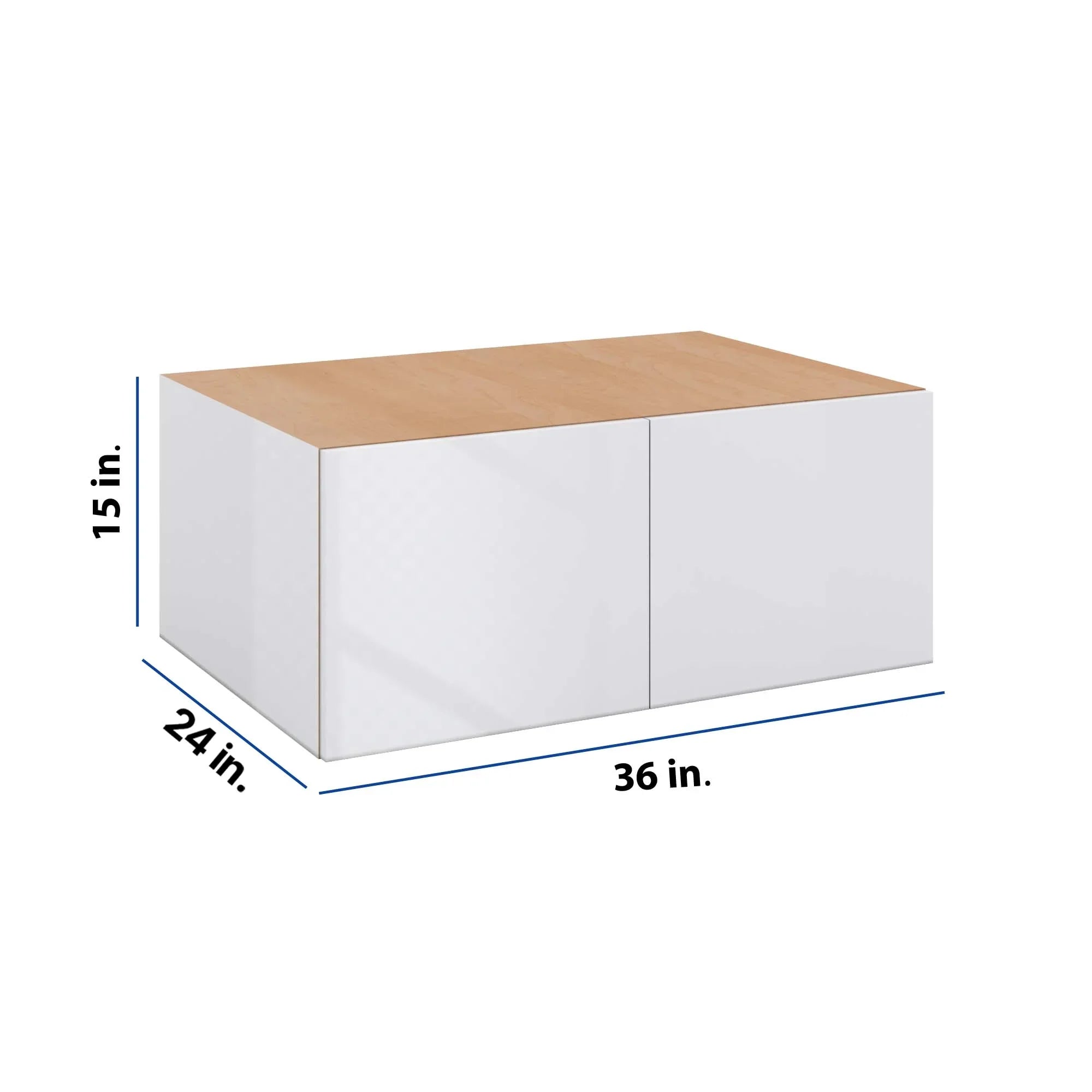 Modernform Cabinet Gloss White 36" W X 15" H X 24" D Double Door Wall Cabinet