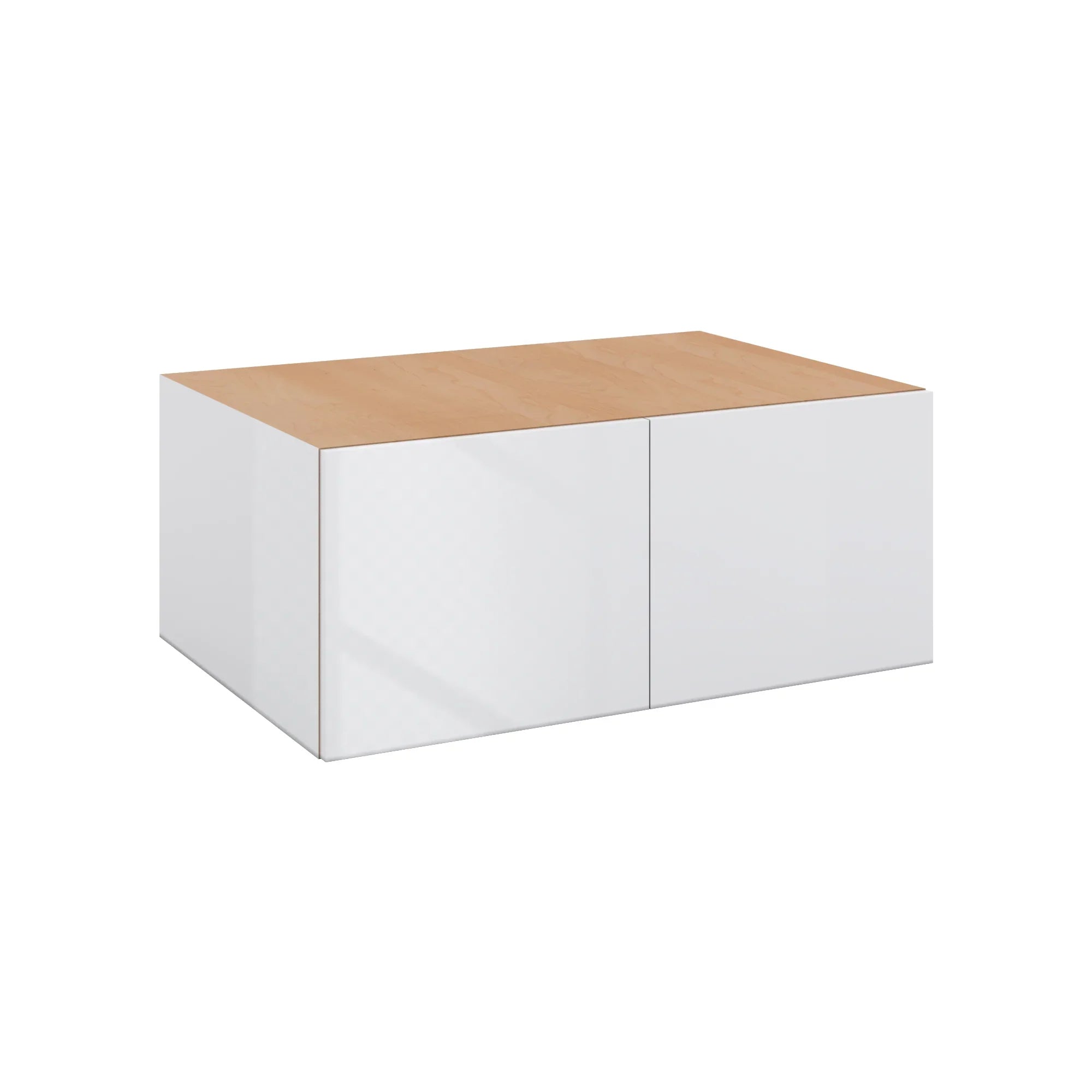 Modernform Cabinet Gloss White 36" W X 15" H X 24" D Double Door Wall Cabinet