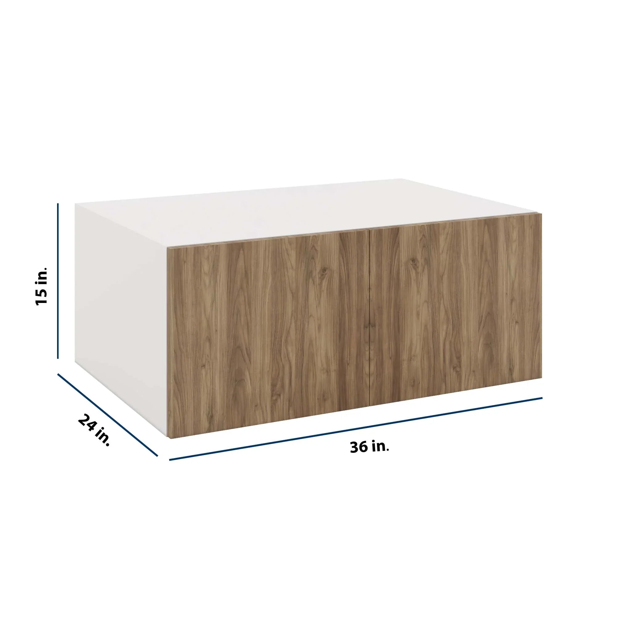 Modernform Cabinet Walnut 36" W X 15" H X 24" D Double Door Wall Cabinet