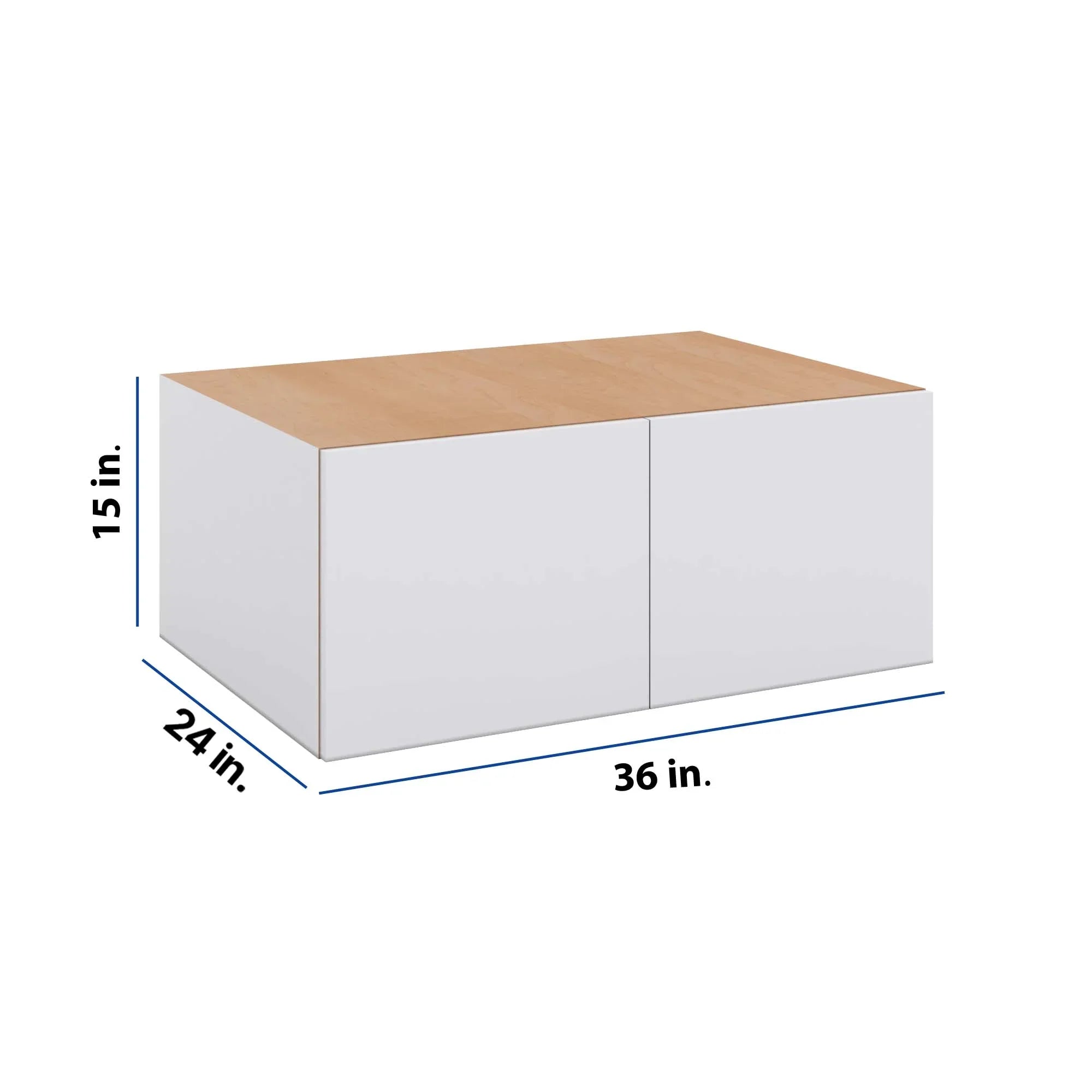 Modernform Cabinet Matte White 36" W X 15" H X 24" D Double Door Wall Cabinet