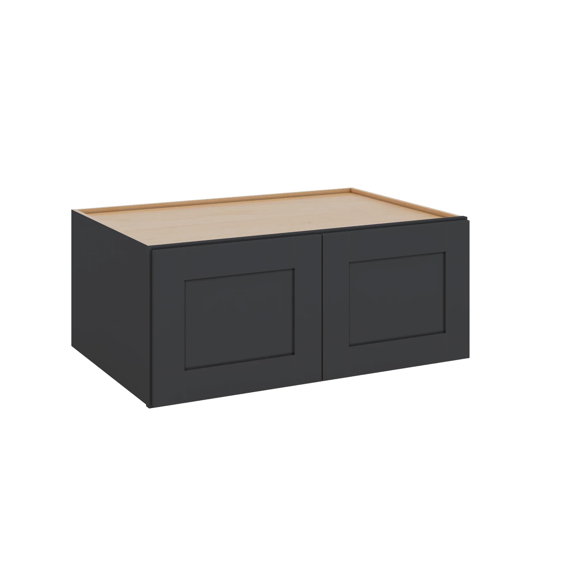Modernform Cabinet Onyx Black Shaker 36" W X 15" H X 24" D Double Door Wall Cabinet